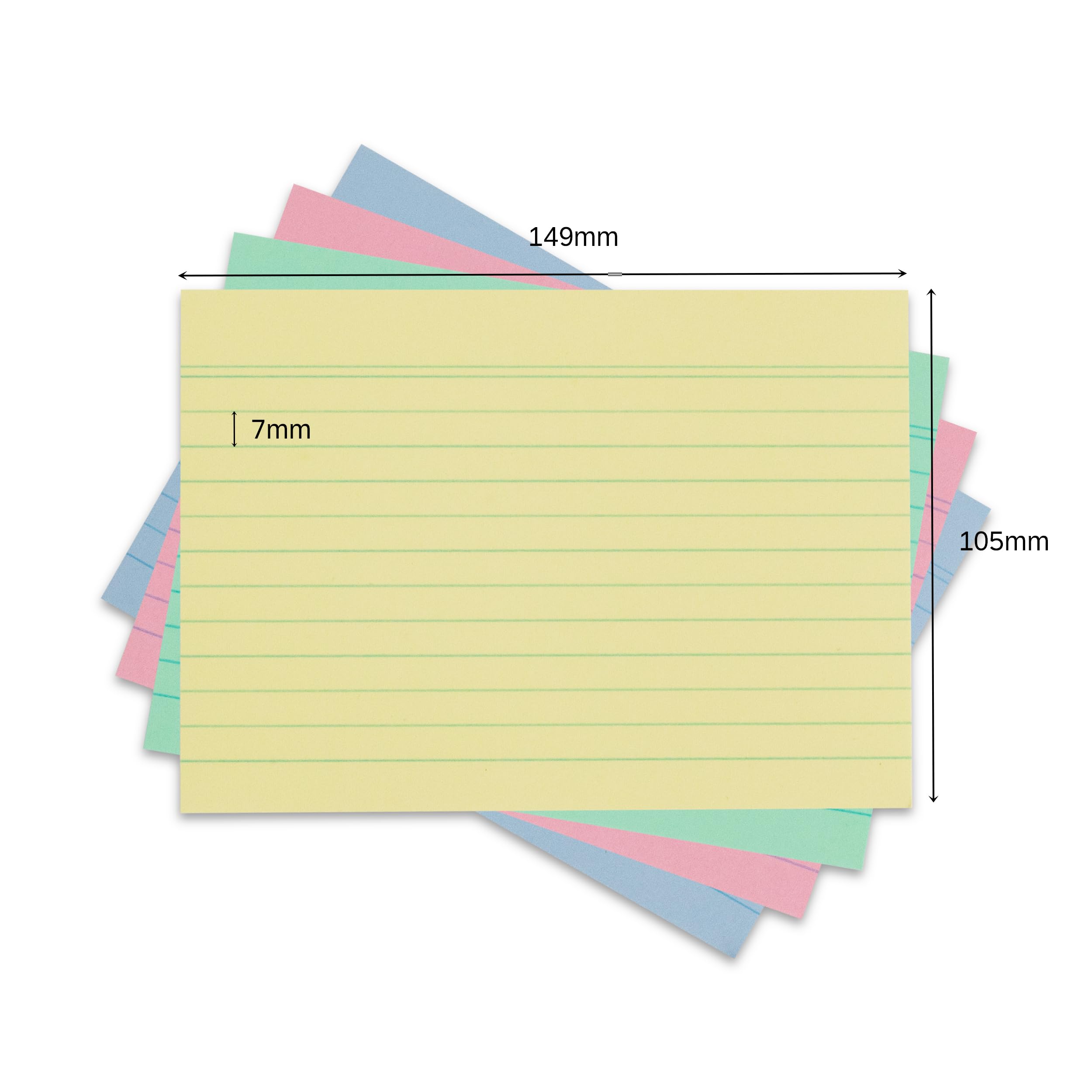 herlitz A6 Ruled Index Cards - 200 Pack Assorted Colours | 170 g/m² Acid-Free Paper