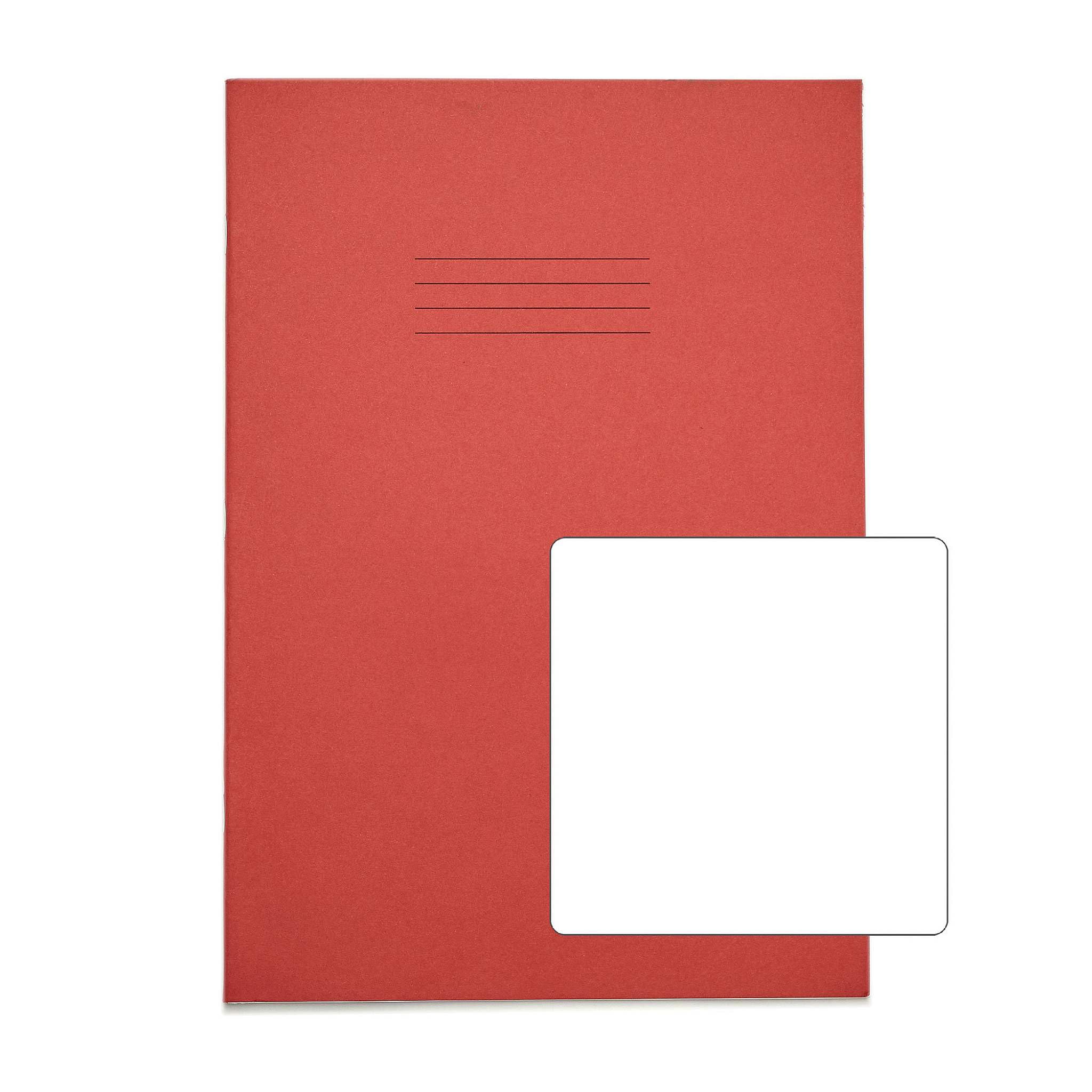 Rhino Composition Notebooks - A4 Blank Pages, 64 Pages, Red Cover | 10 Pack