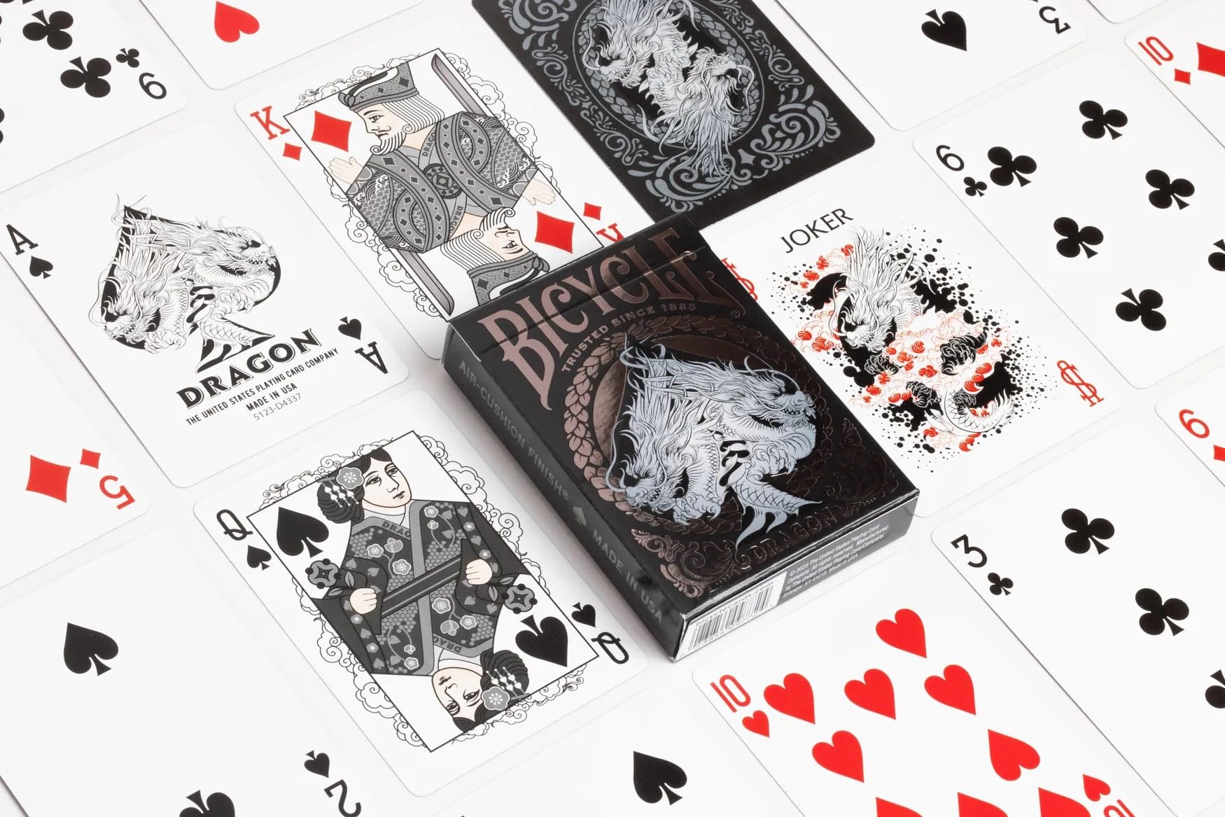Bicycle Black Dragon Playing Cards - Air Cushion Finish | Unisex Adult | 1 Deck