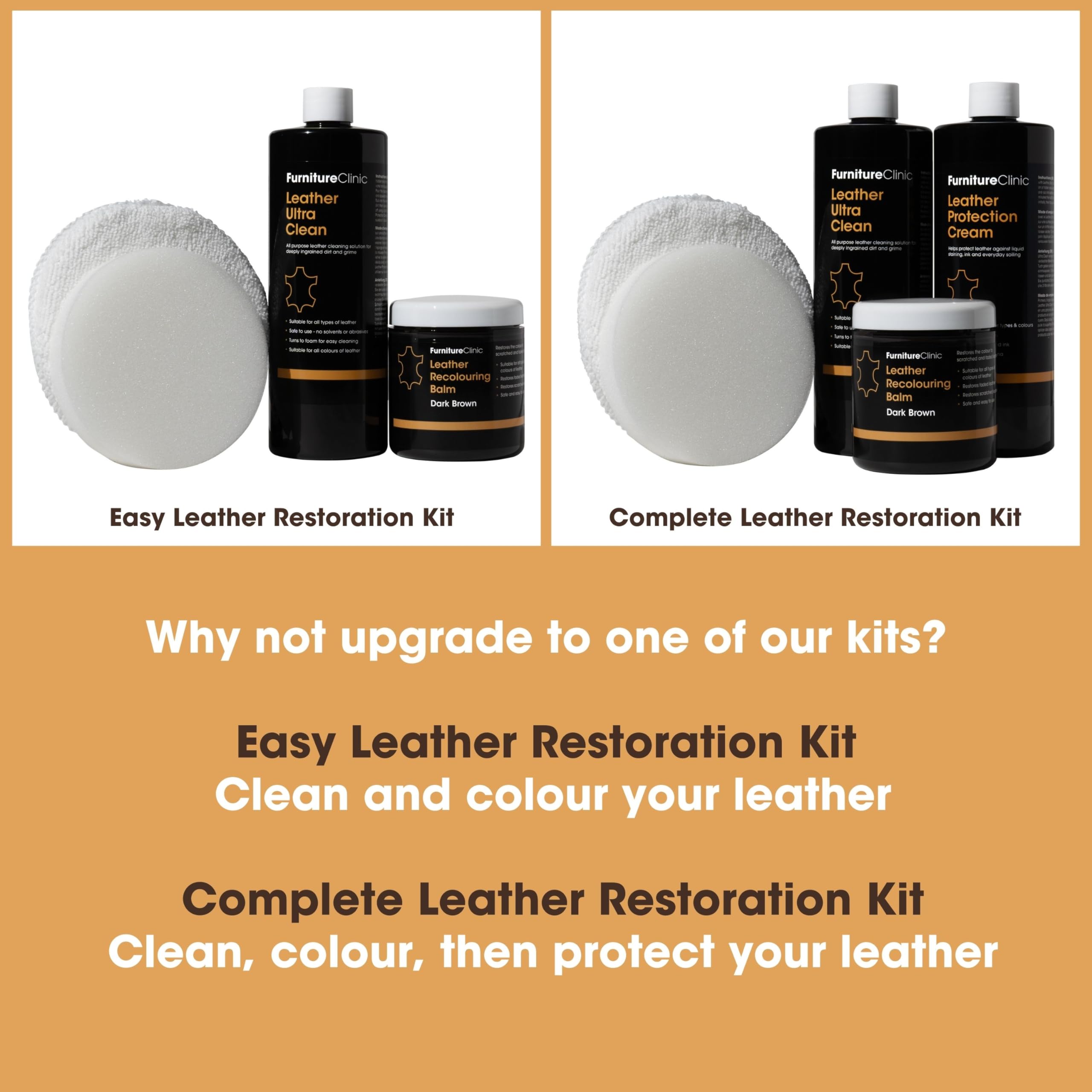 Furniture Clinic Leather Recolouring Balm - Tan Shade for Faded & Scratched Sofas, Car Seats, Shoes, Bags and Clothing 6