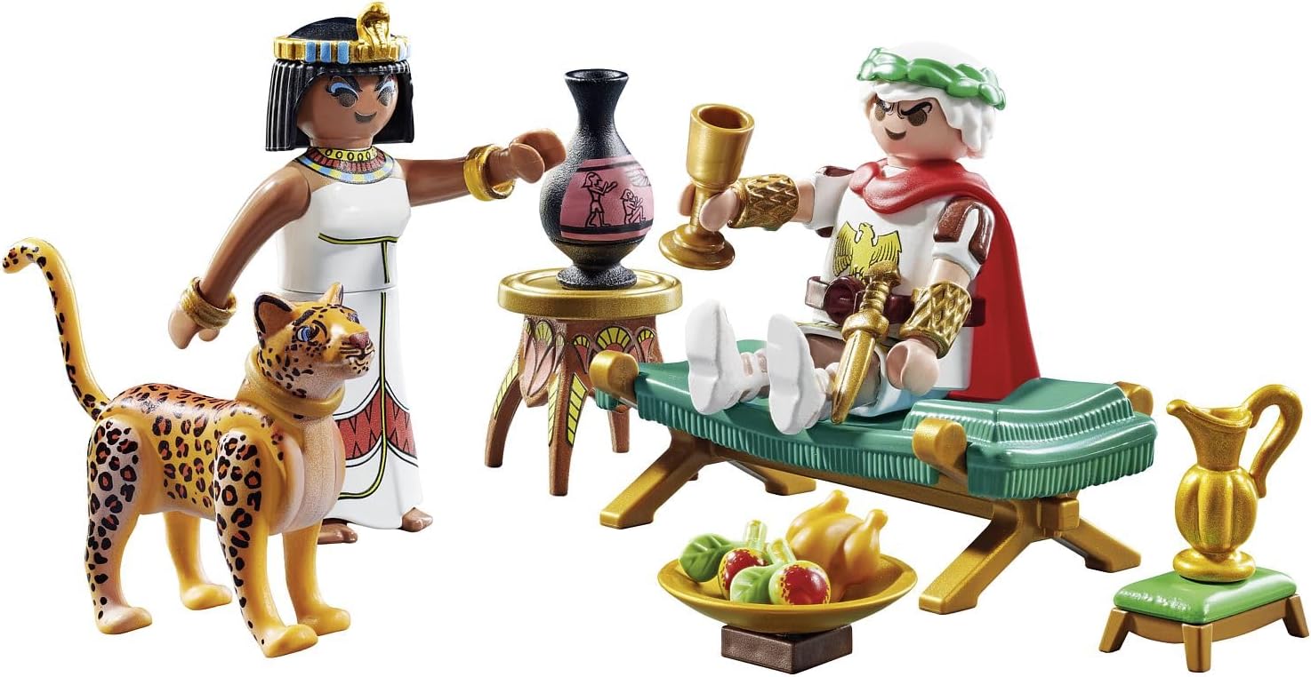 Playmobil 71270 Asterix: Caesar & Cleopatra with Leopard Playset - Ages 5+