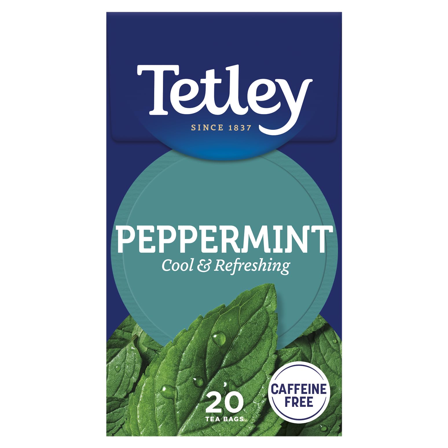 Tetley Fresh Mint Herbal Tea - Naturally Caffeine-Free Peppermint & Spearmint Blend | 20 Teabags 1