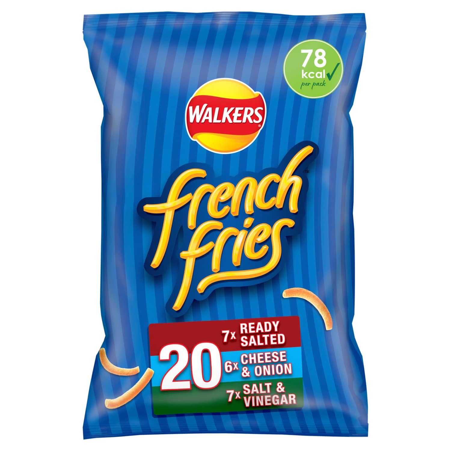 Walkers French Fries Flavour Crispy Potato Snacks Multipack - 20 x 18g Packs | 78 Calories Per Pack 1