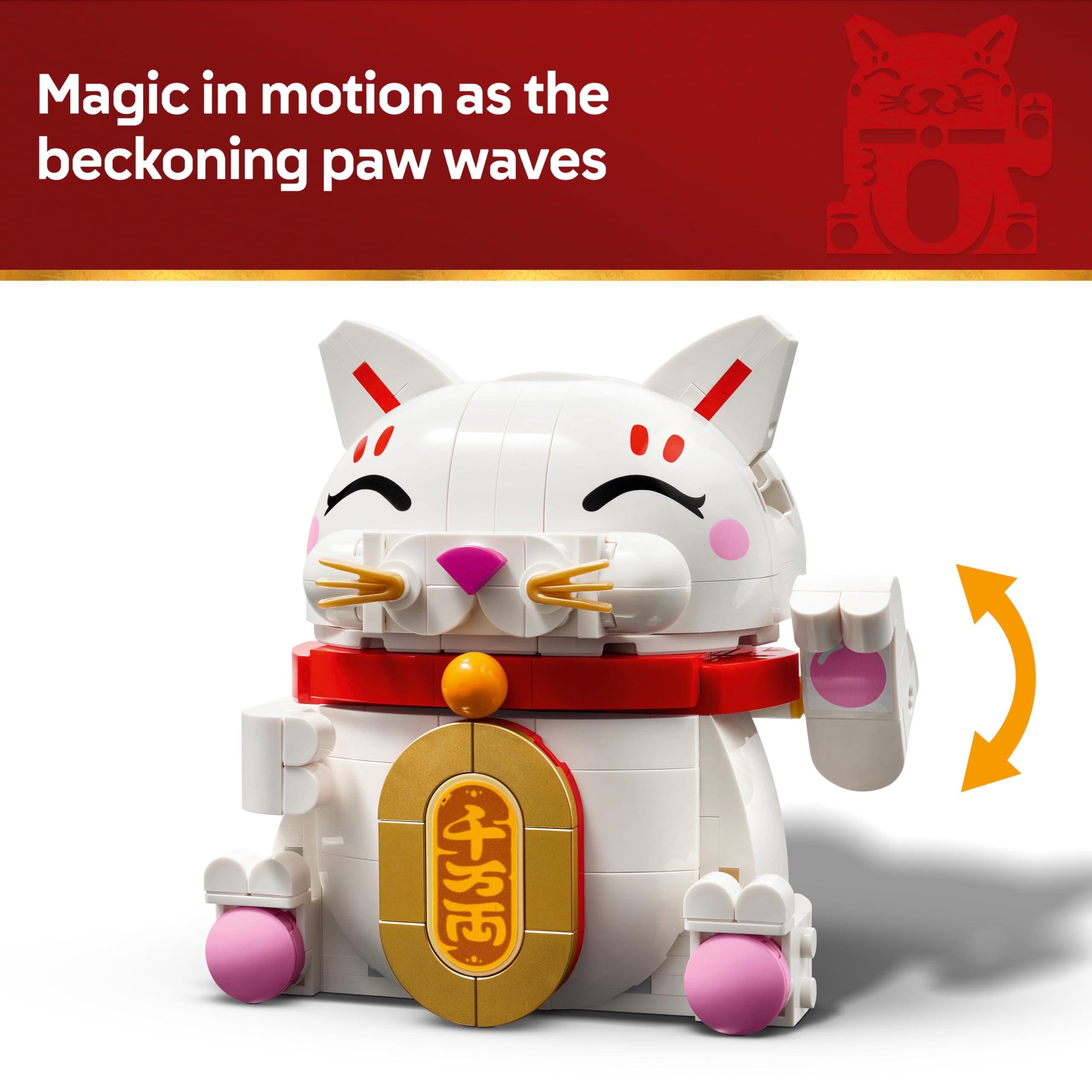 LEGO Lucky Cat Building Set 40813 - Display Model Kit for Ages 9+ | Moving Paw Feature 3
