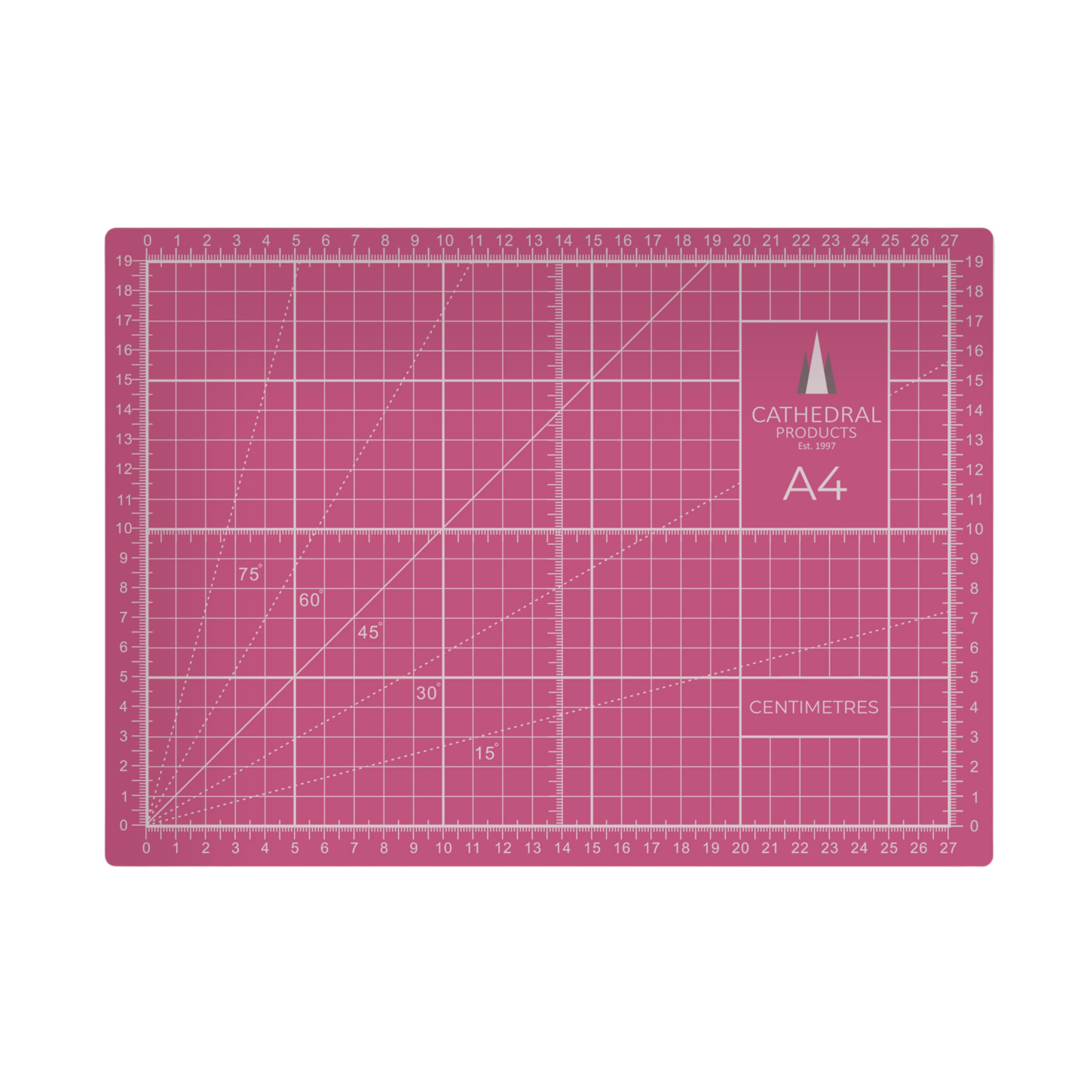 Cathedral Products A4 Double-Sided Self-Healing Cutting Mat | 3mm Thick | Pink