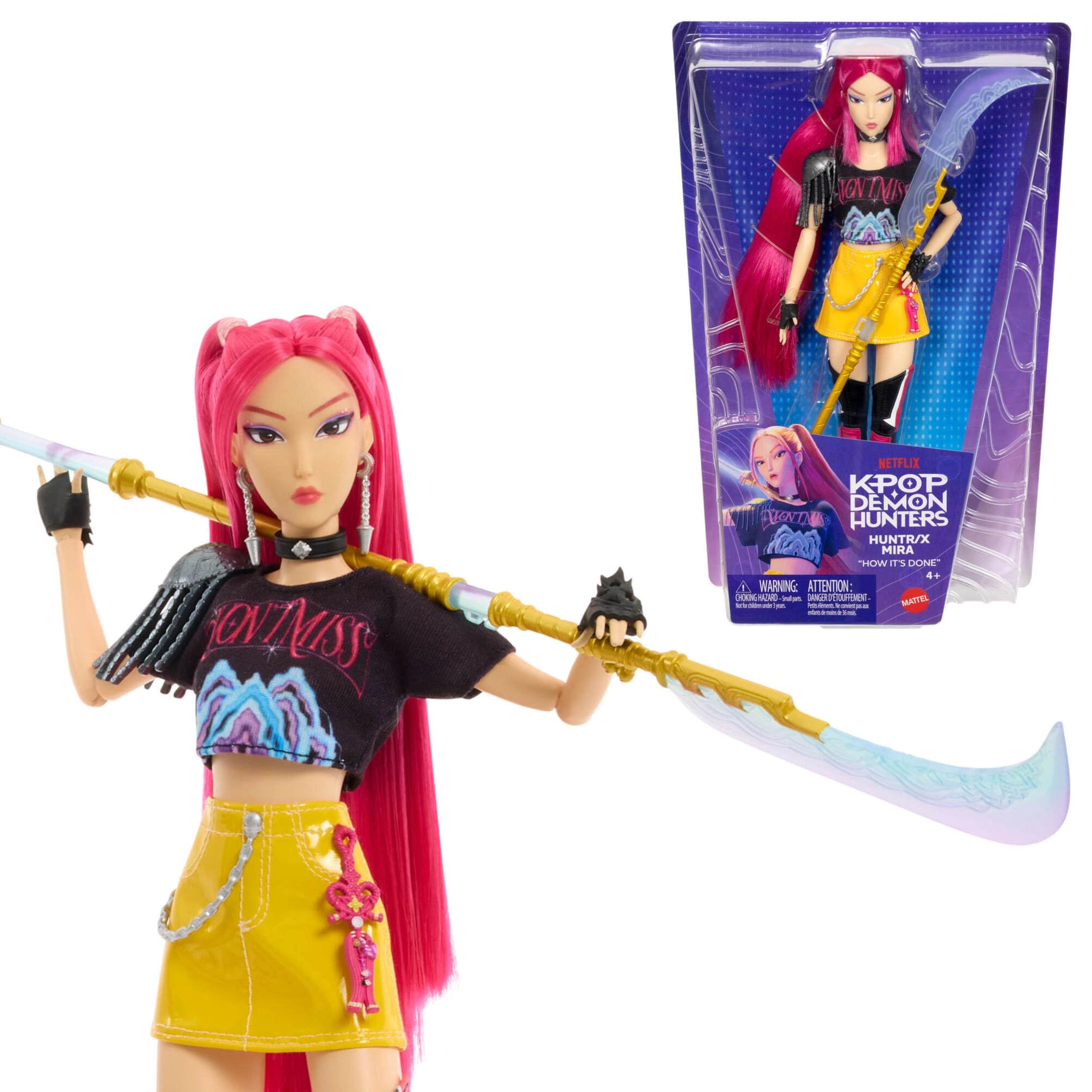 Mattel KPop Demon Hunters HUNTR/X Mira Fashion Doll | 11 Points of Articulation | Ages 4Y+