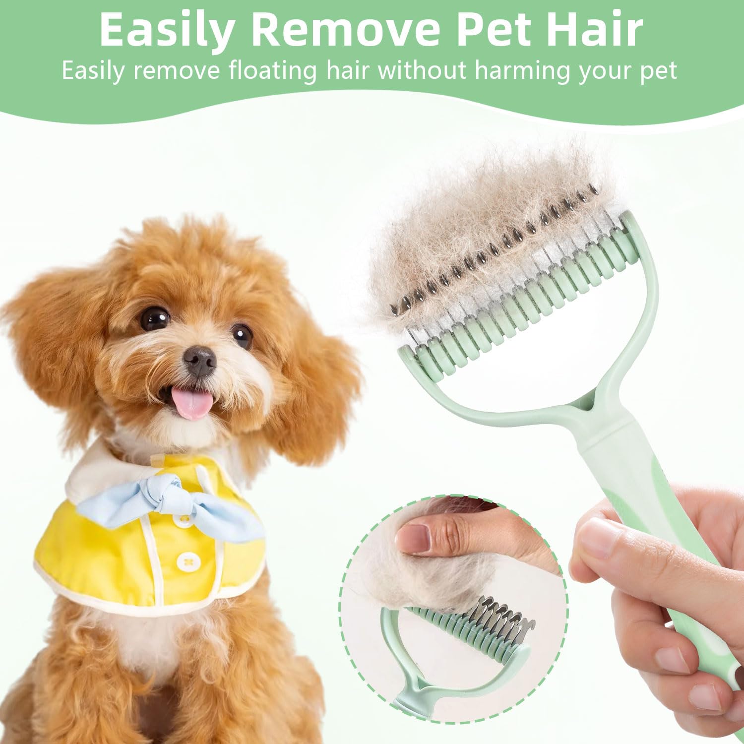 MOXYOY 2-in-1 Dematting Rake for Dogs and Cats | Stainless Steel | Medium Size 2