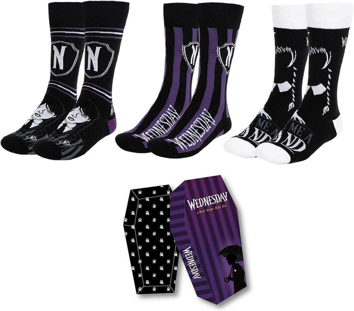 CERD� LIFE'S LITTLE MOMENTS Unisex Adult Pack of 3 Wednesday Socks