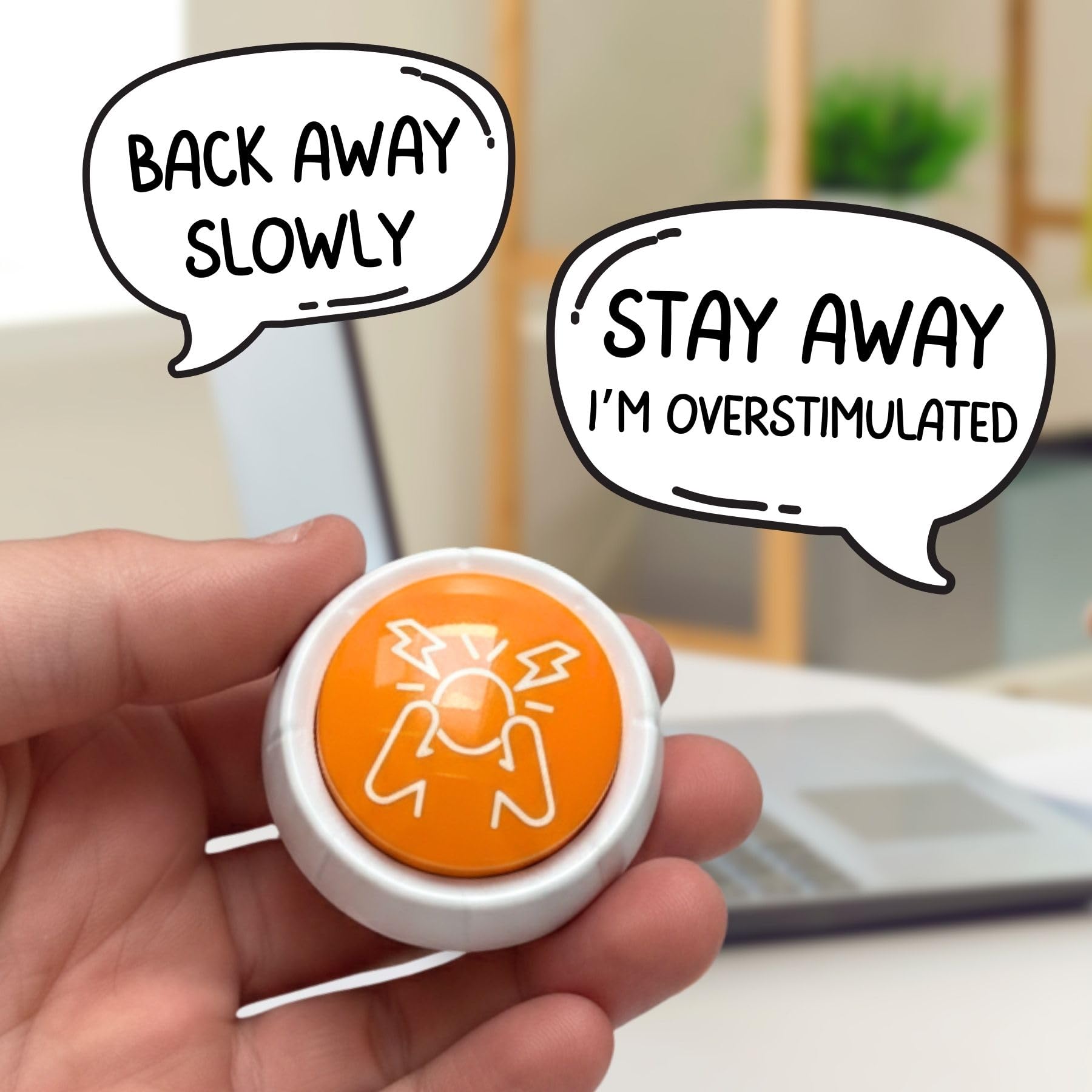 Boxer Gifts Overstimulated Novelty Survival Button - Gag Gift for Adults | Multicolor | Plastic
