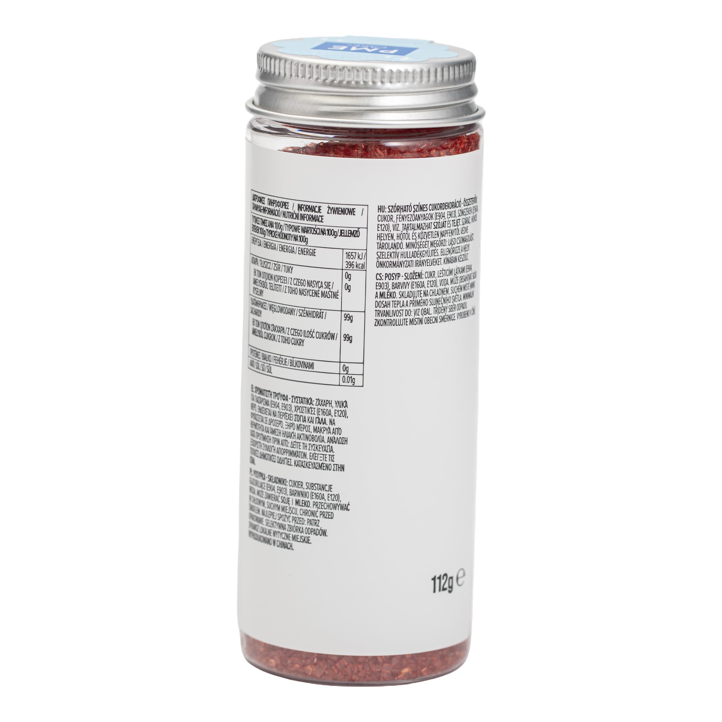 PME Cake Sprinkle Sugars - Red | 112g | Sugar Sprinkles for Cupcakes & Cakes