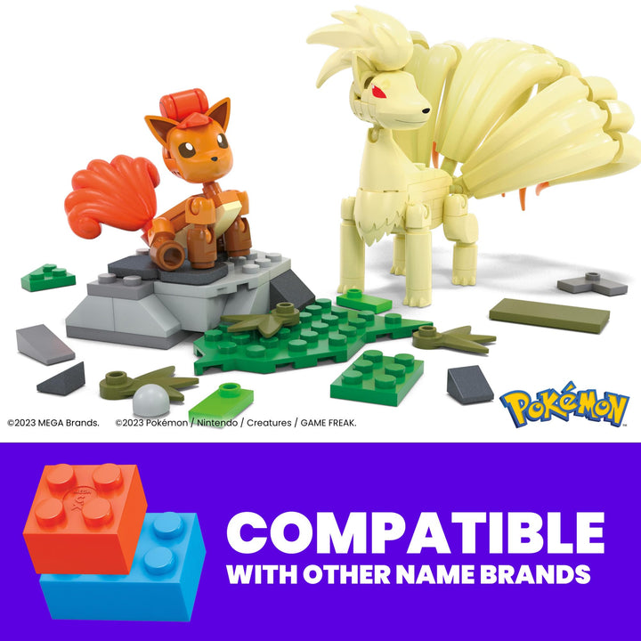 MEGA Pok�mon Action Figure Building Toys, Vulpix Evolution set with 145 Pieces and Ninetales, 2 Poseable Characters, Gift Idea for Kids, HTH79