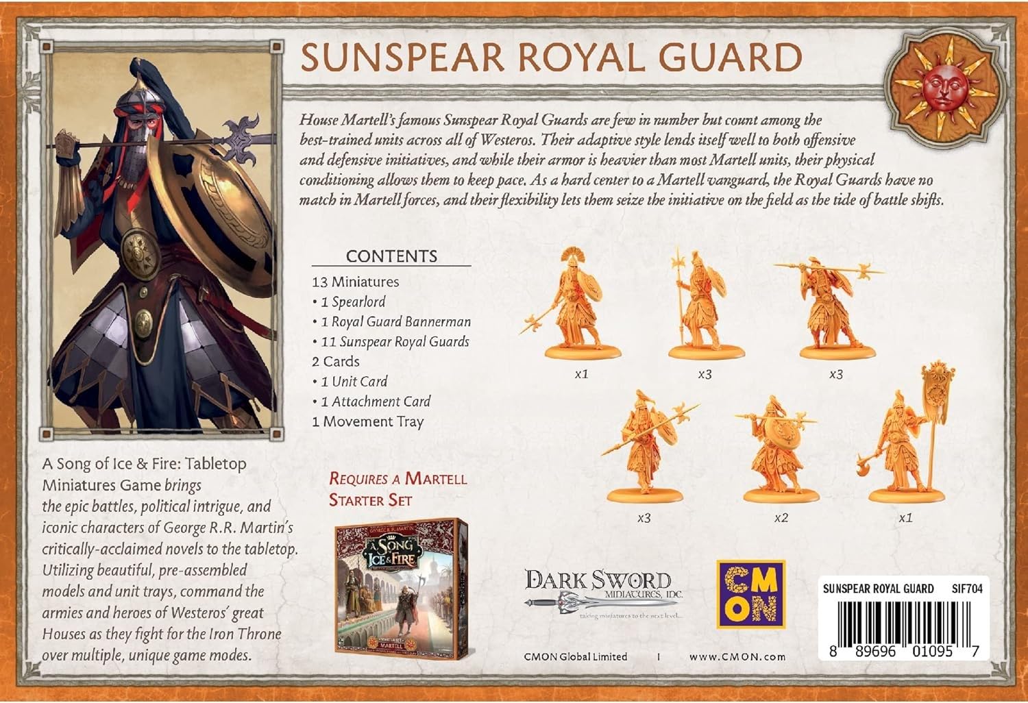 CMON A Song of Ice and Fire: Sunspear Royal Guard Expansion | 2+ Players | Ages 14+