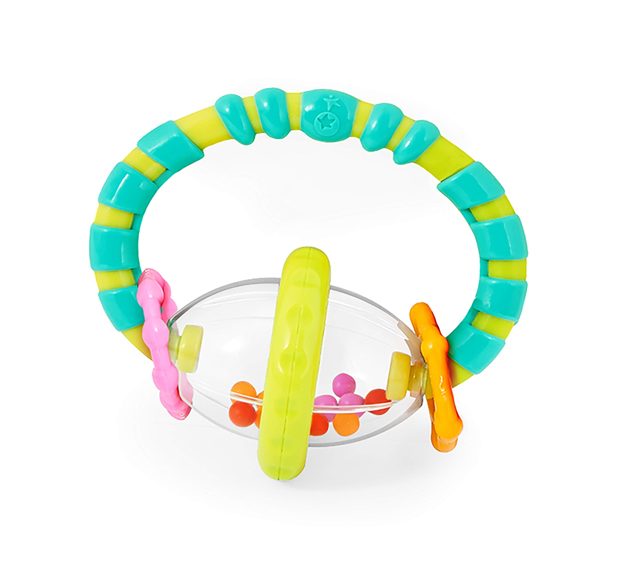 Bright Starts Grab and Spin Rattle Teether Toy - Easy Hold, BPA-Free, Ages 3 Months+ 1