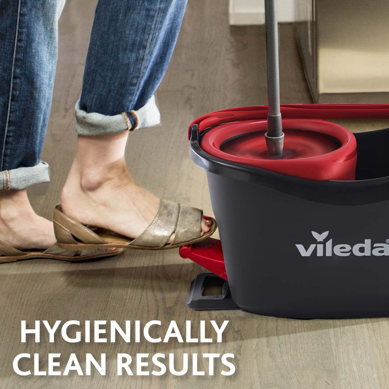 Vileda Turbo Spin Mop Refill - Twin Pack | Removes 99% Bacteria with Water | Lasts 6 Months