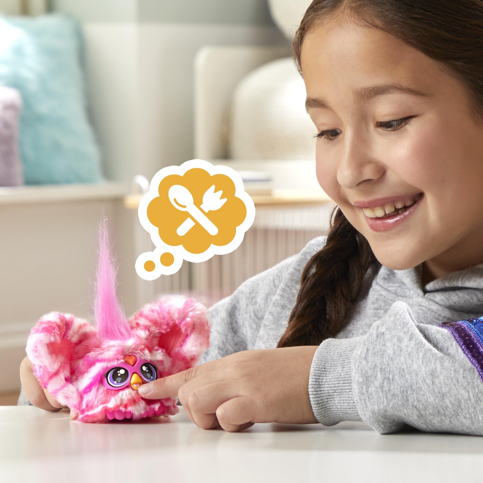 Furby Bub-Lee K-Pop Mini Electronic Plush Toy with Sound & Keychain | Ages 6+ | Pink 7