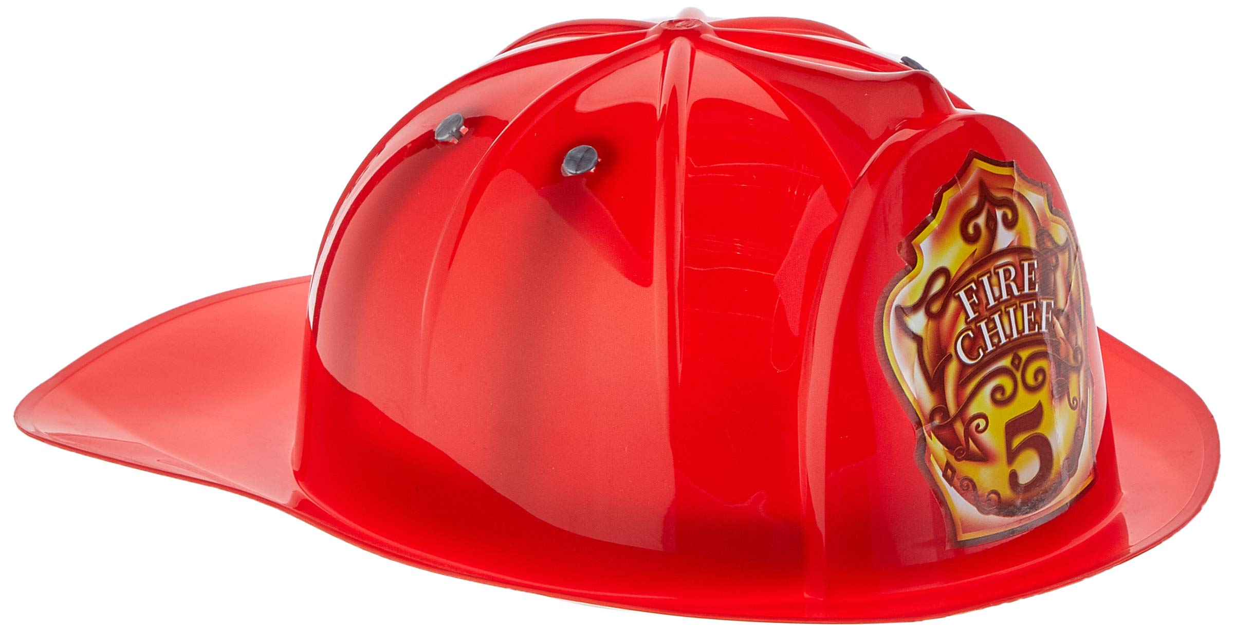 Peterkin Fire Chief Helmet - Authentic Look | Adjustable Fit | Red Plastic 1