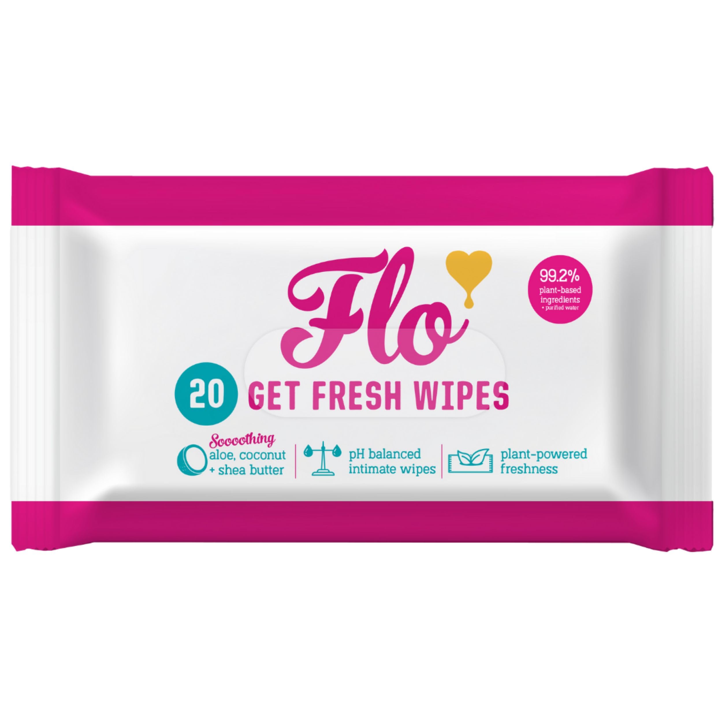 Flo Get Fresh Wipes - pH Balanced Intimate Cleansing | 20 Count | Unscented 1