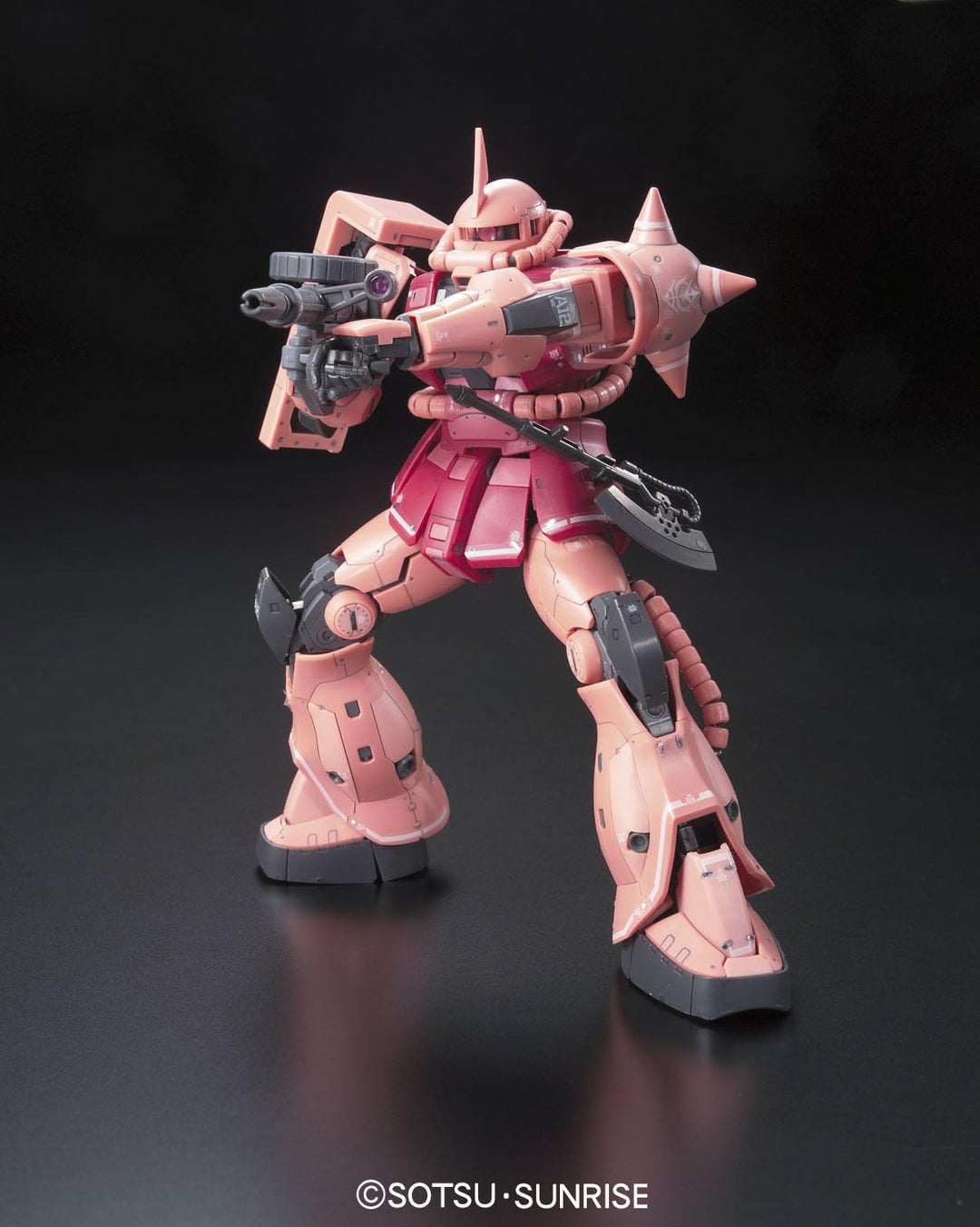 Bandai Gunpla RG-02 MS-06S Char's Zaku II Real Grade Plastic Kit - 1/144 Scale Model for Ages 3+