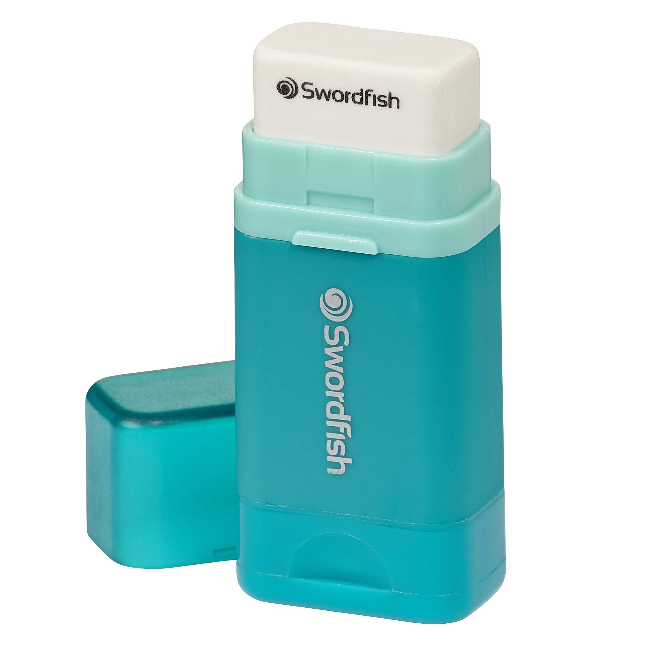 Swordfish Combo Pencil Sharpener & Eraser | Mess-Free Canister | Turquoise 5