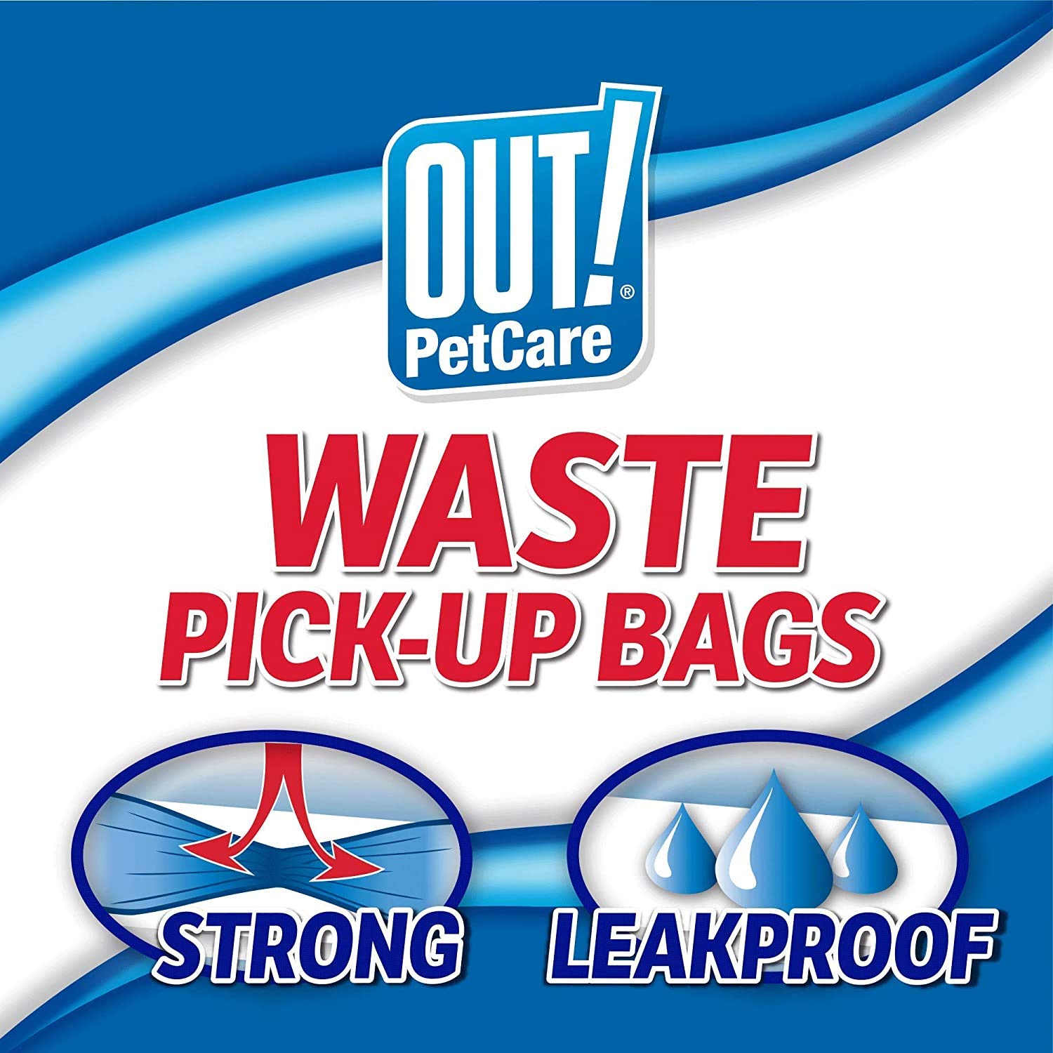 OUT! Dog Waste Bags - Strong Leak Proof, Rainbow Color | 60 Count