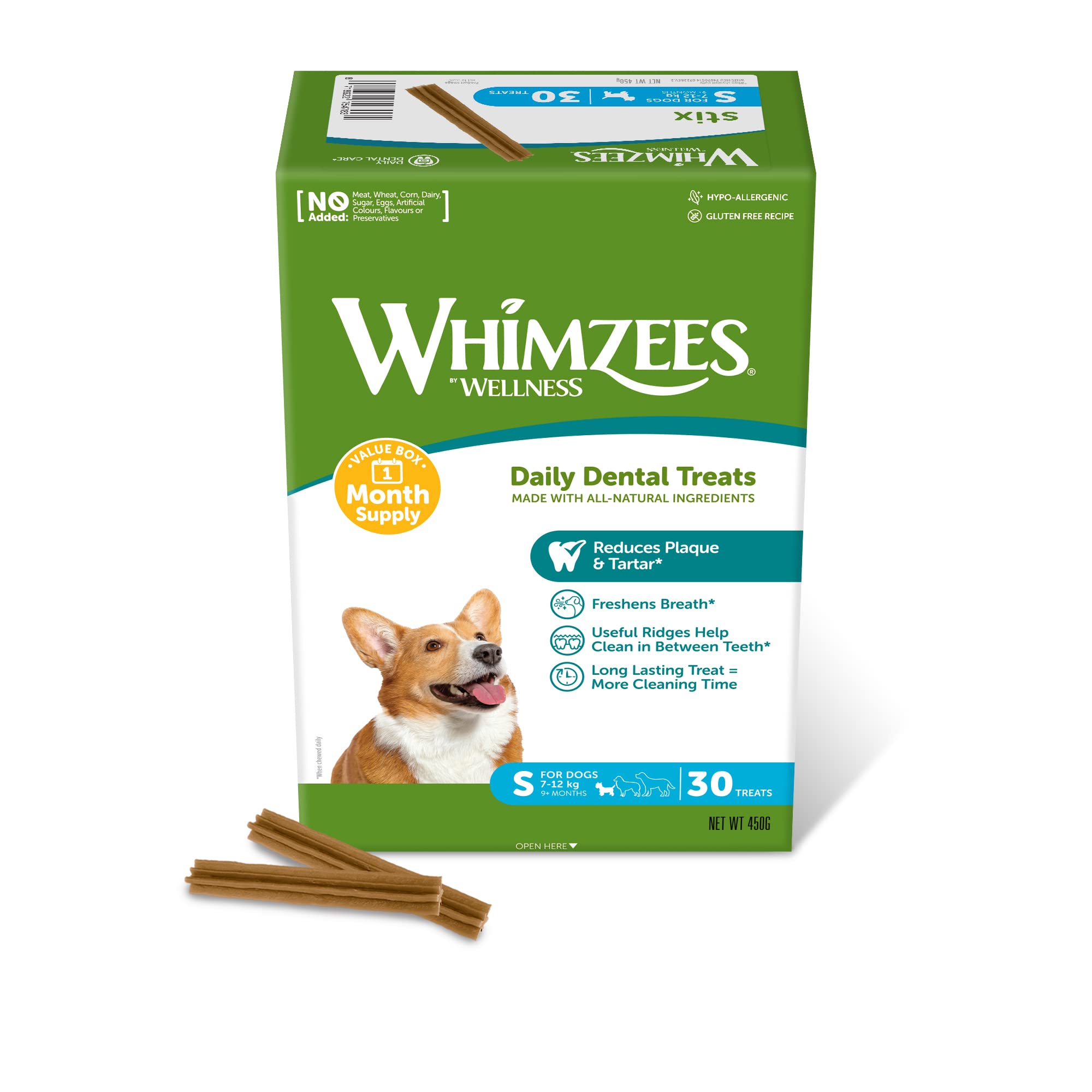 WHIMZEES Stix S Monthly Fund Dental Sticks for Small Dogs | 30 Count | Vegetarian 1