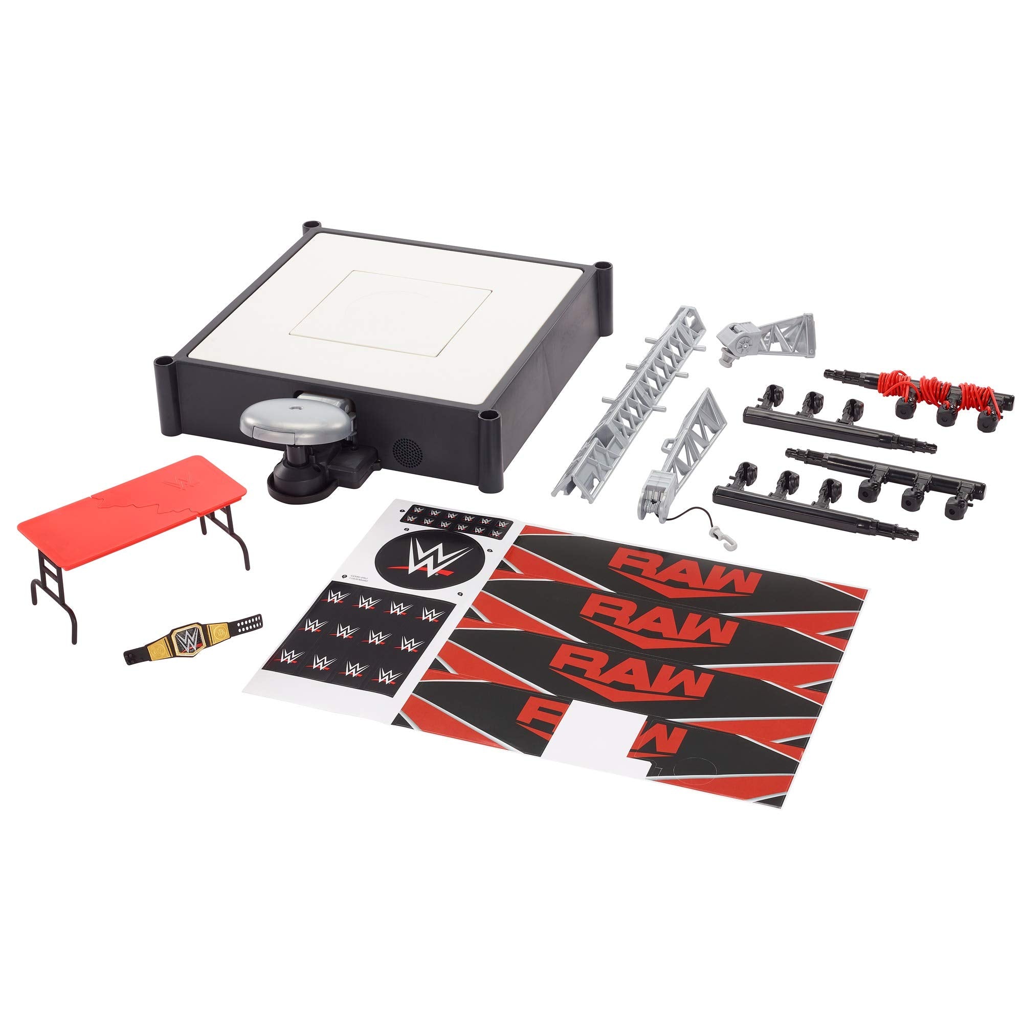 WWE Wrekkin Kickout Ring Spielset – 2-Modus-Actionfiguren-Arena mit Breakaway-Tisch und Meisterschaft, ab 6 Jahren 8