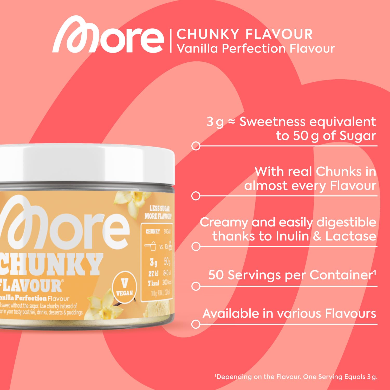 MORE Nutrition Chunky Flavour Vanilla Perfection 150g 5