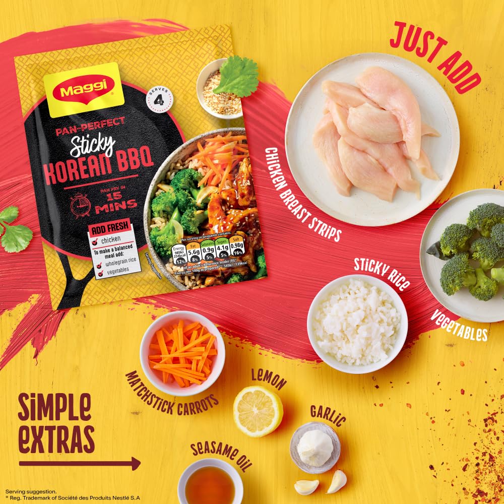 Maggi Pan Perfect Sticky Korean Herbs and Spices Recipe Mix 39g 3
