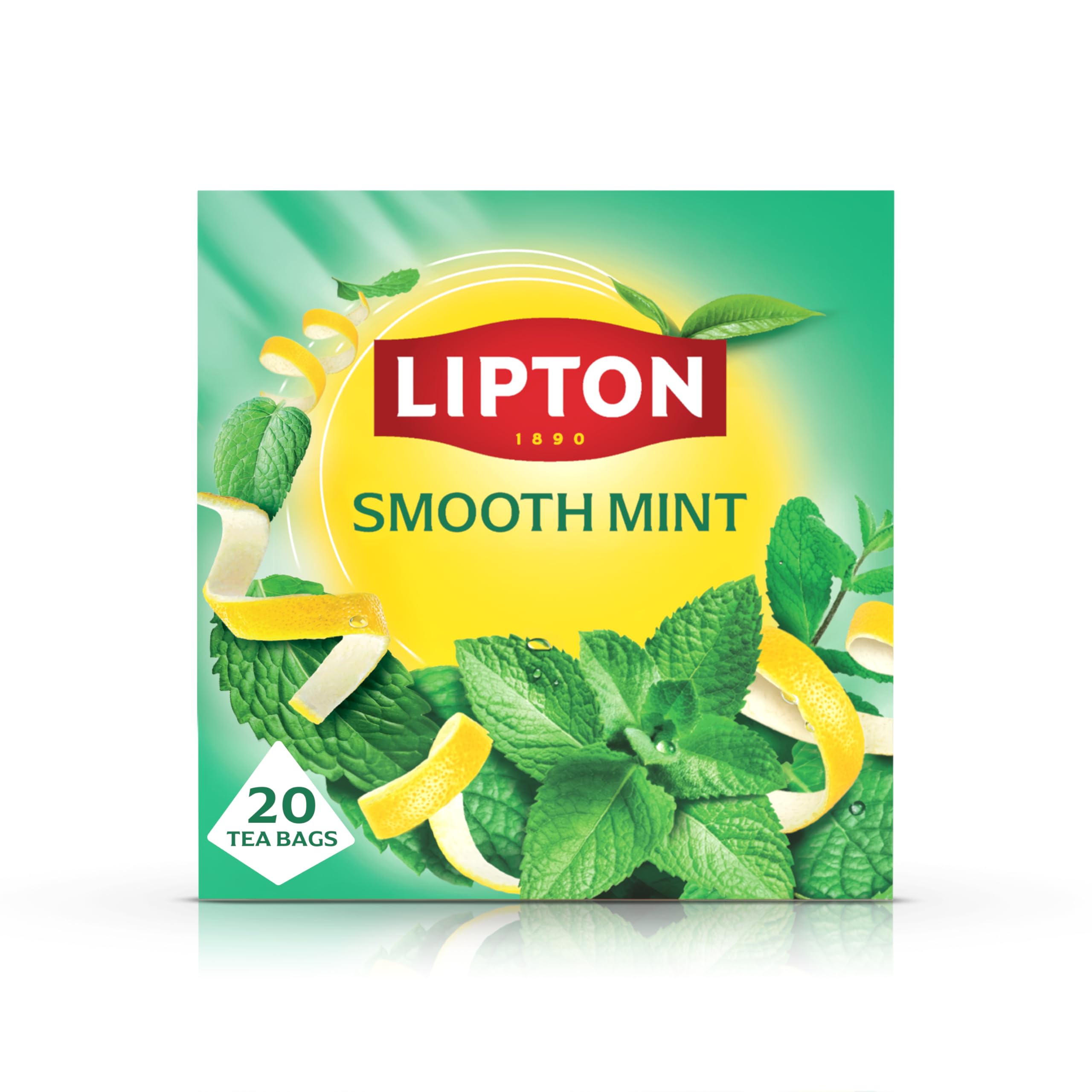 Lipton Smooth Mint Fruit Infusion Herbal Tea Bags - Mint & Lemon Peels, 20 Count