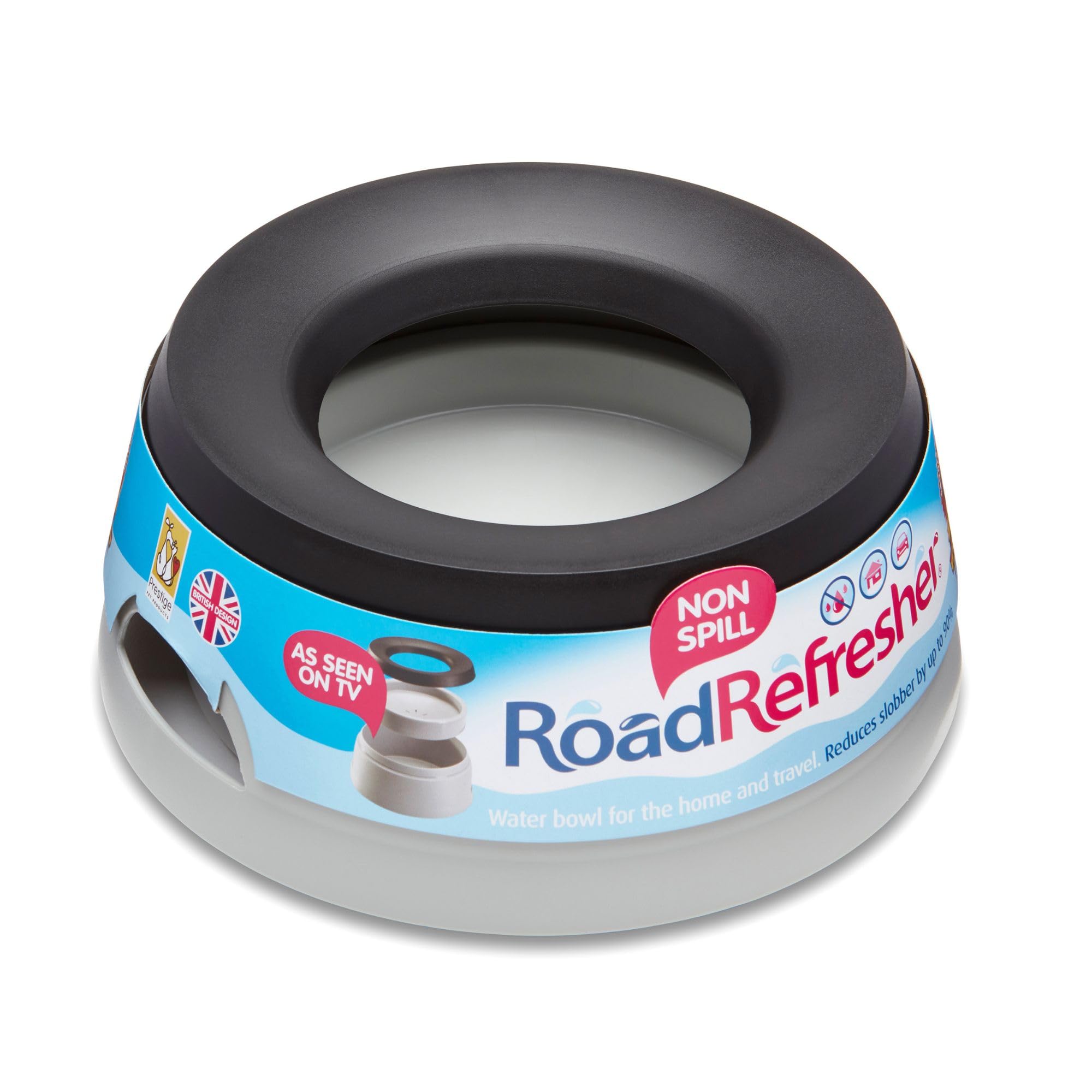 Road Refresher Non Spill Water Bowl - Grey | 1.4 Litres | For Car Travel & Indoor Use 1