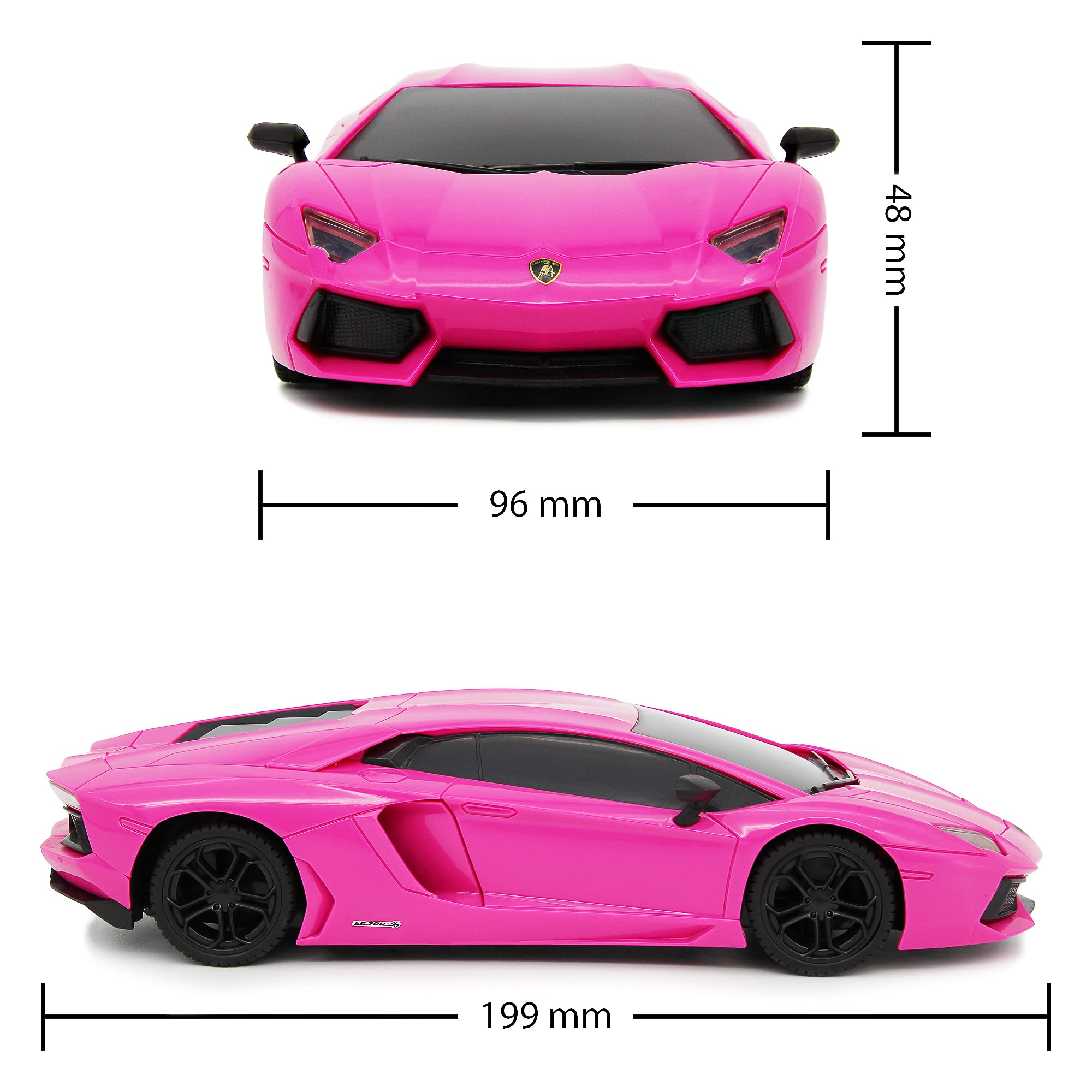 CMJ RC Cars Lamborghini Aventador LP700-4 Pink 1:24 Scale Remote Control Car - 2.4GHz Racing with Working Lights 5