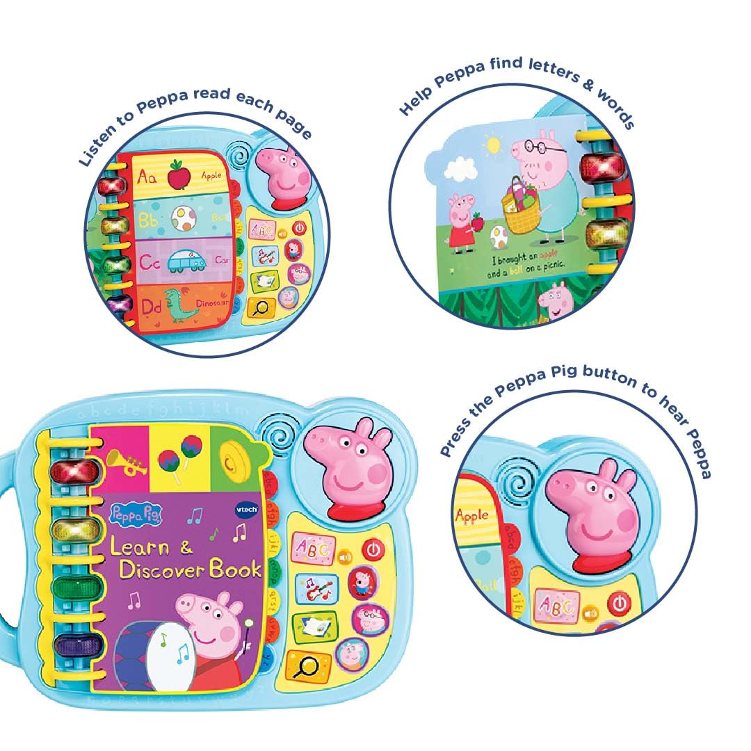 VTech Peppa Pig Learn & Discover Book - Interactive Educational Toy for Kids 2-5 Years 2