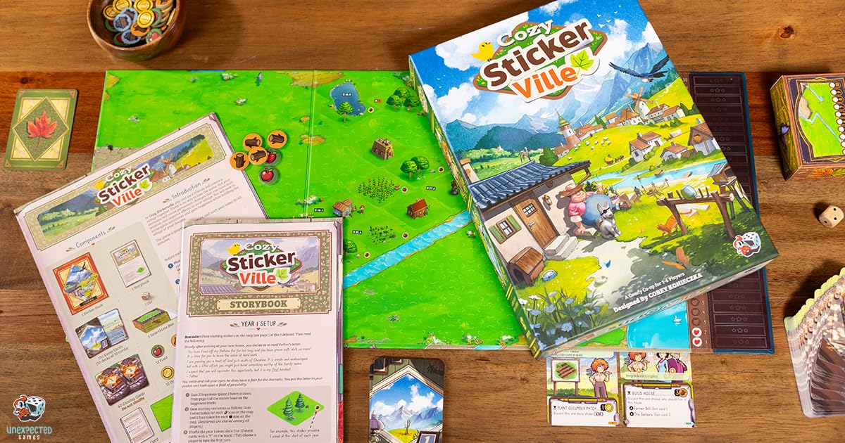 Asmodee Cozy Stickerville - Cooperative Family Board Game | Ages 8+ | 1-6 Players 4