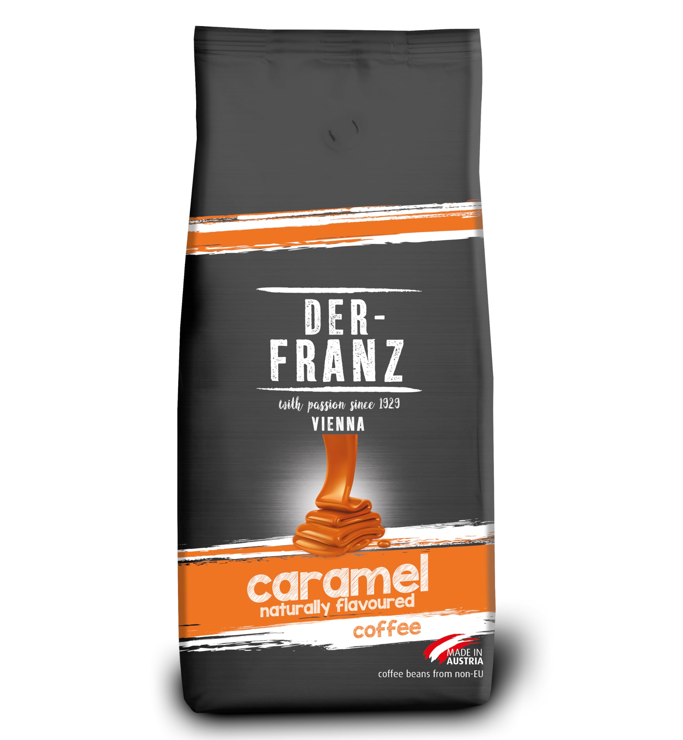 Der-Franz Caramel Flavored Coffee - Whole Roasted Beans | 80% Arabica/20% Robusta | 1kg 1
