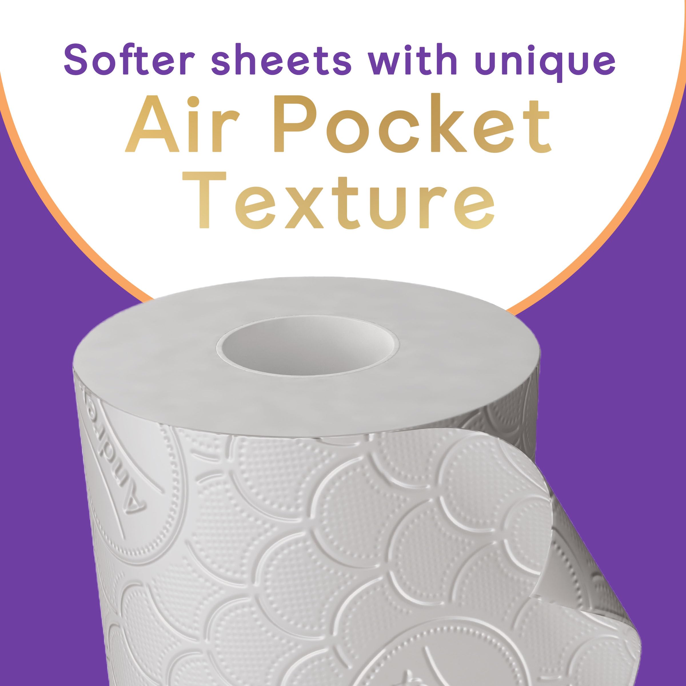 Andrex Ultimate Quilts Toilet Tissue - 9 Rolls | Air Pocket Texture | Unscented 3