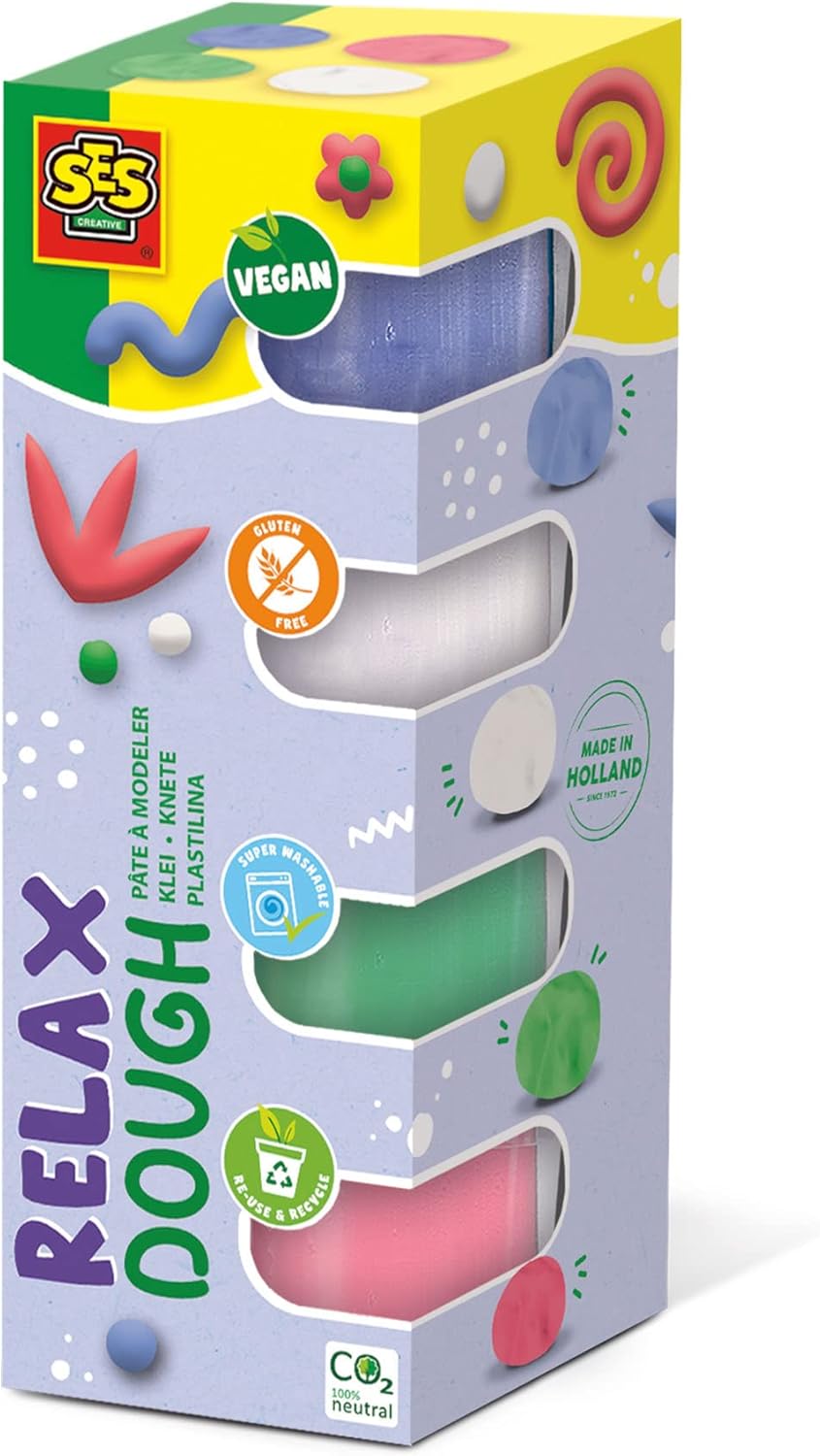 SES Creative Feel Good Dough-Relax Playset - 4 Colors for Sensory Play (Ages 1-12) 1