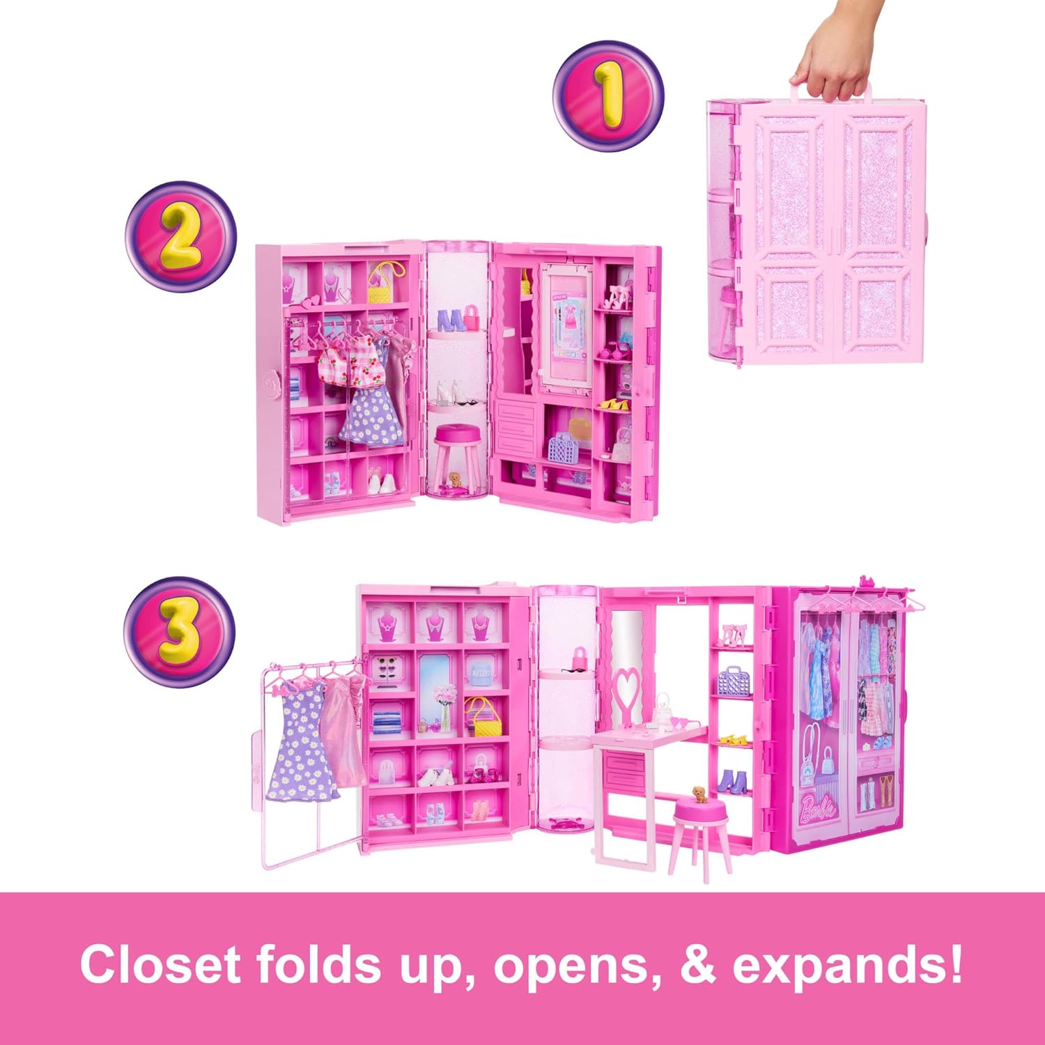 Barbie Dream Closet Toy Playset with Fashion Doll, 25+ Accessories & Pet Puppy 4