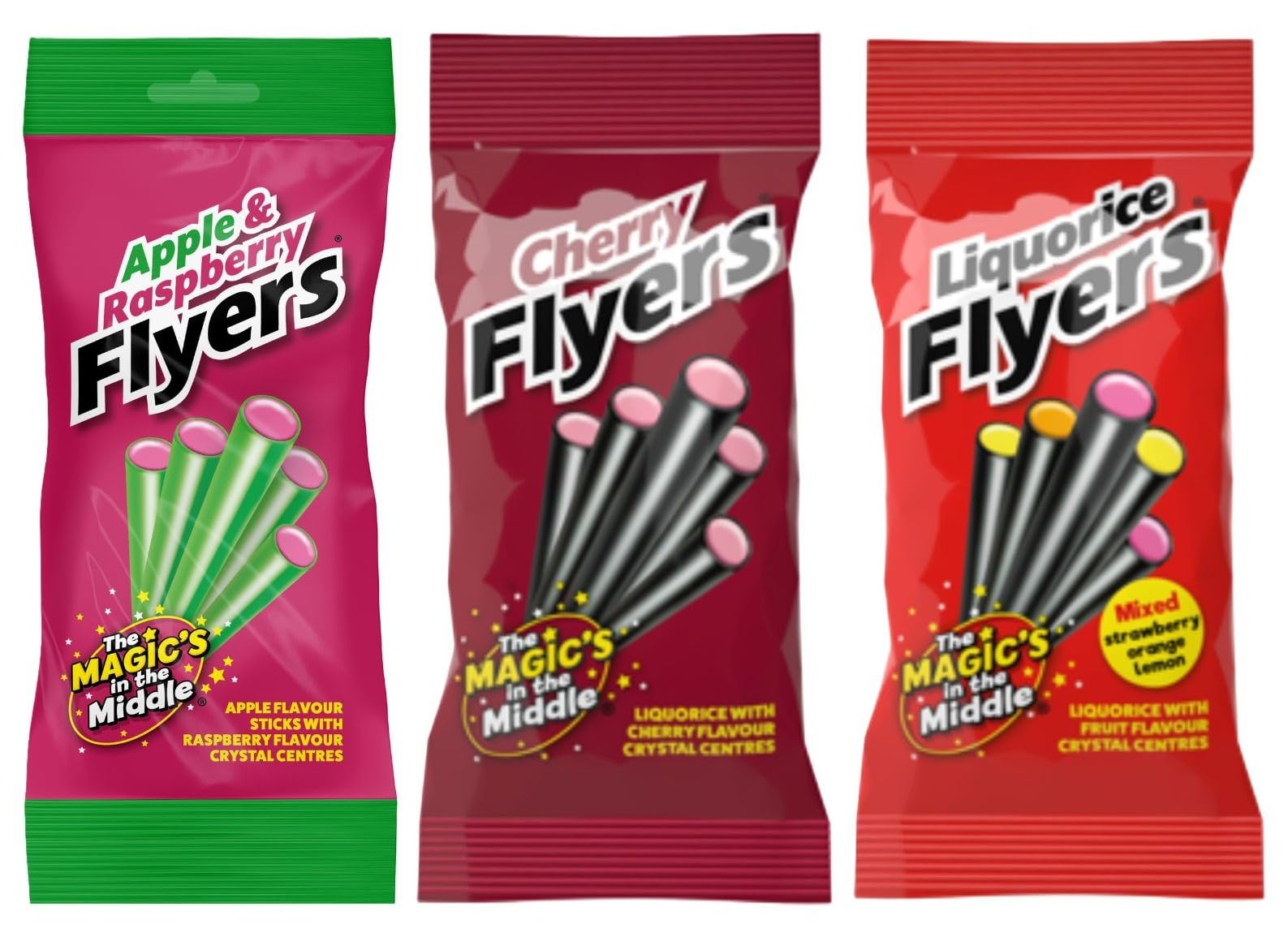 STOCKLEY'S SINCE 1918 Flyers Mixed Flavour Letterbox Pack – 3 x 75g | Original, Cherry & Apple/Raspberry 1