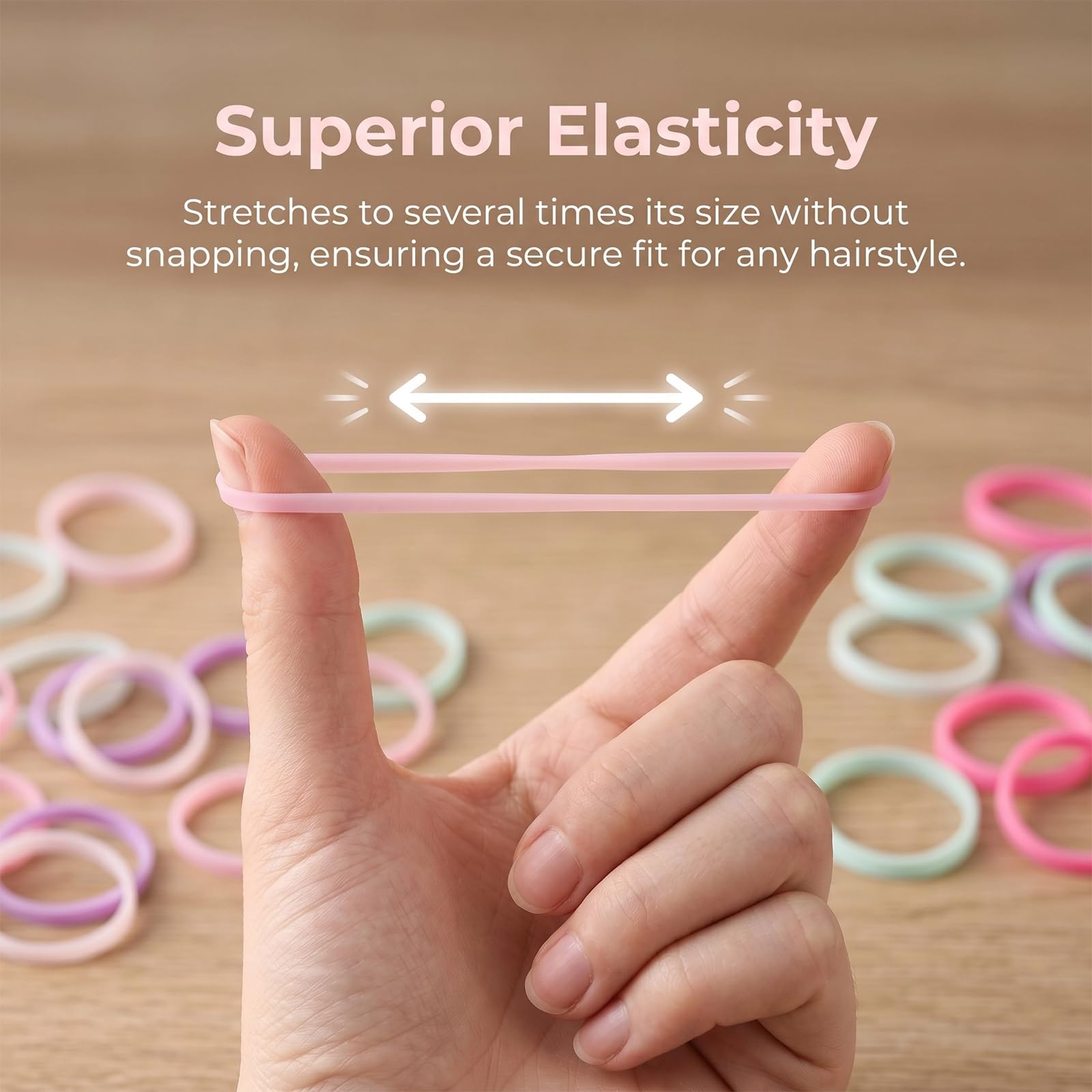 Muexoee Violet Hair Elastics - Gentle Hold Rubber Bands for All Hair Types | 500 Pack 4