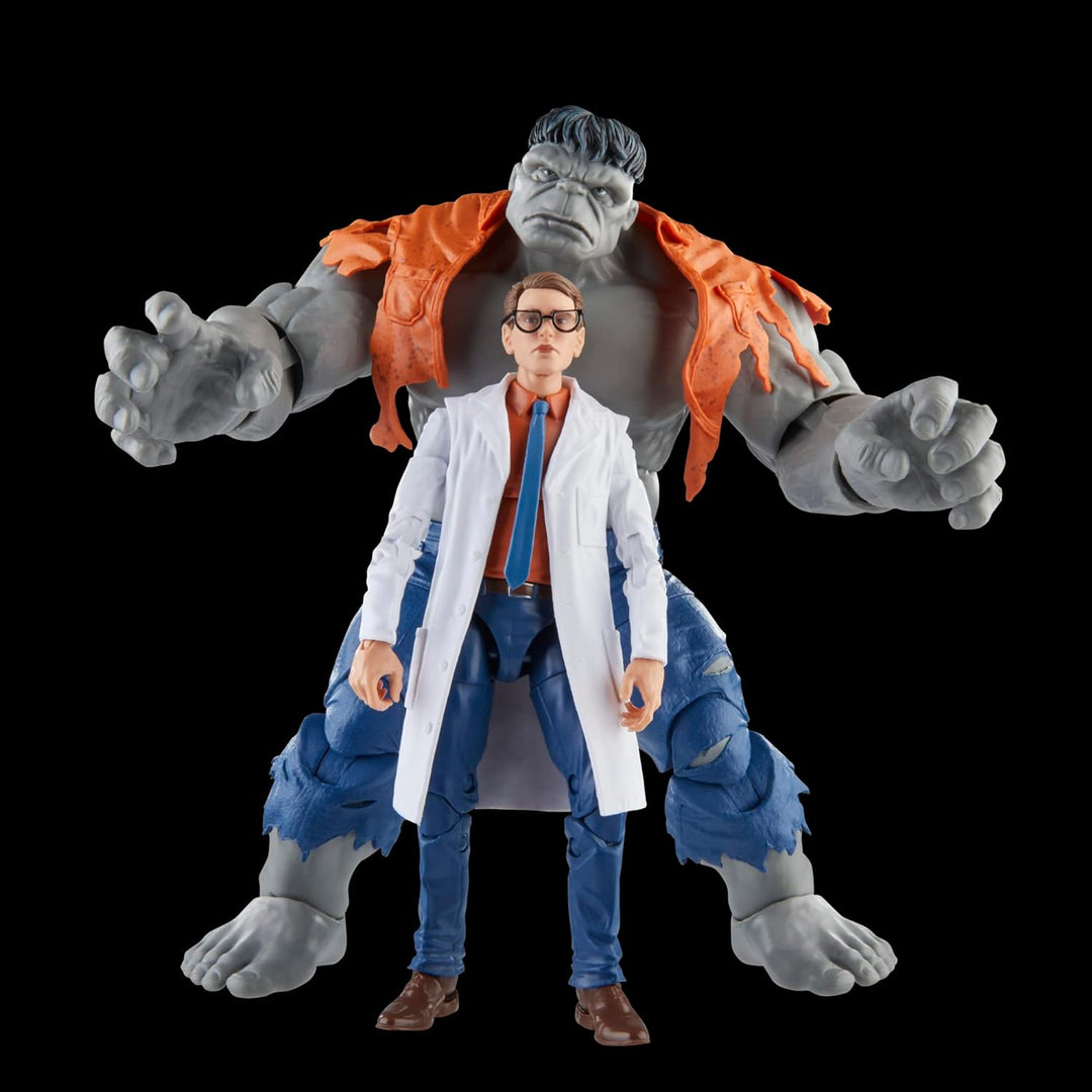 Hasbro Marvel Legends Series Avengers 60th Anniversary - Gray Hulk and Dr. Bruce Banner Action Figures (F7084)