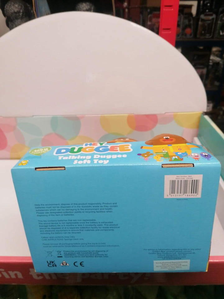 Peluche que habla de Hey Duggee