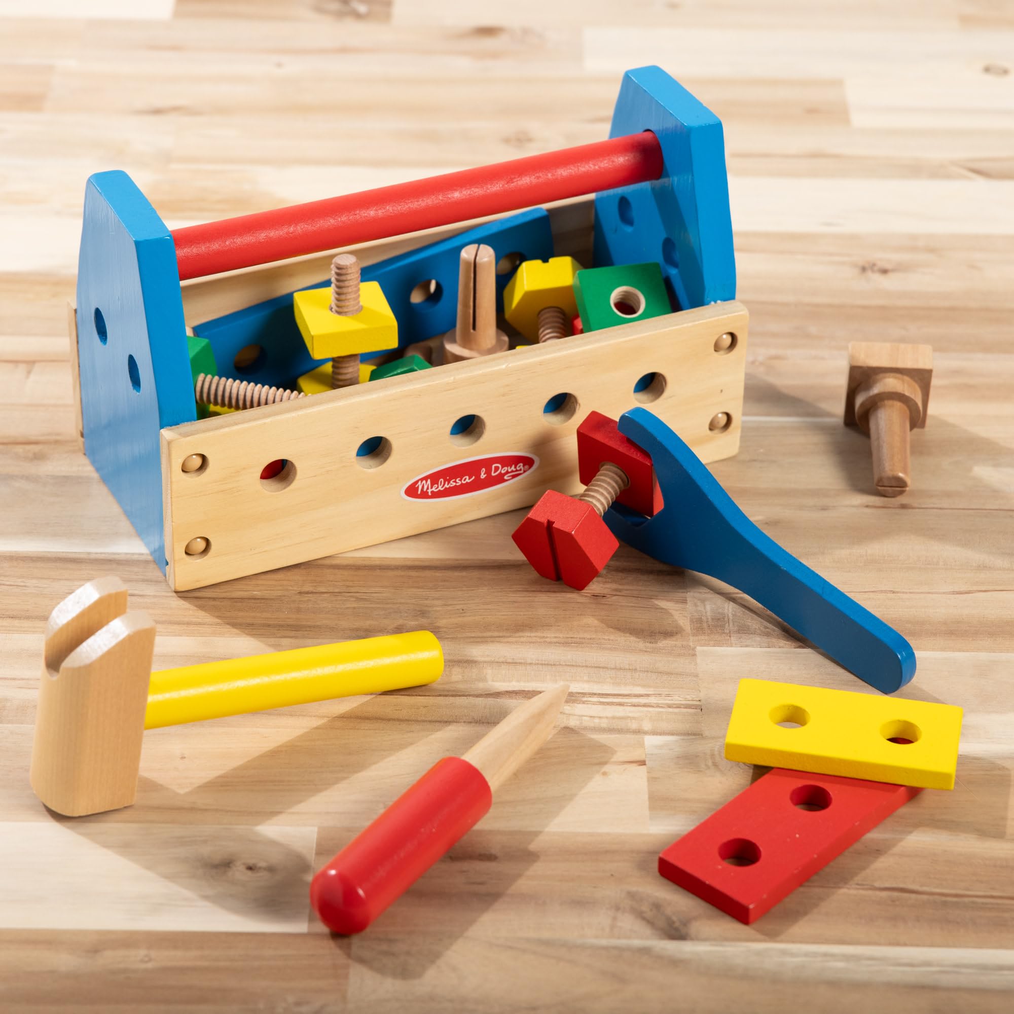 Melissa & Doug Take-Along Tool Kit - 24-Piece Wooden Pretend Play Set for Ages 3+ 18