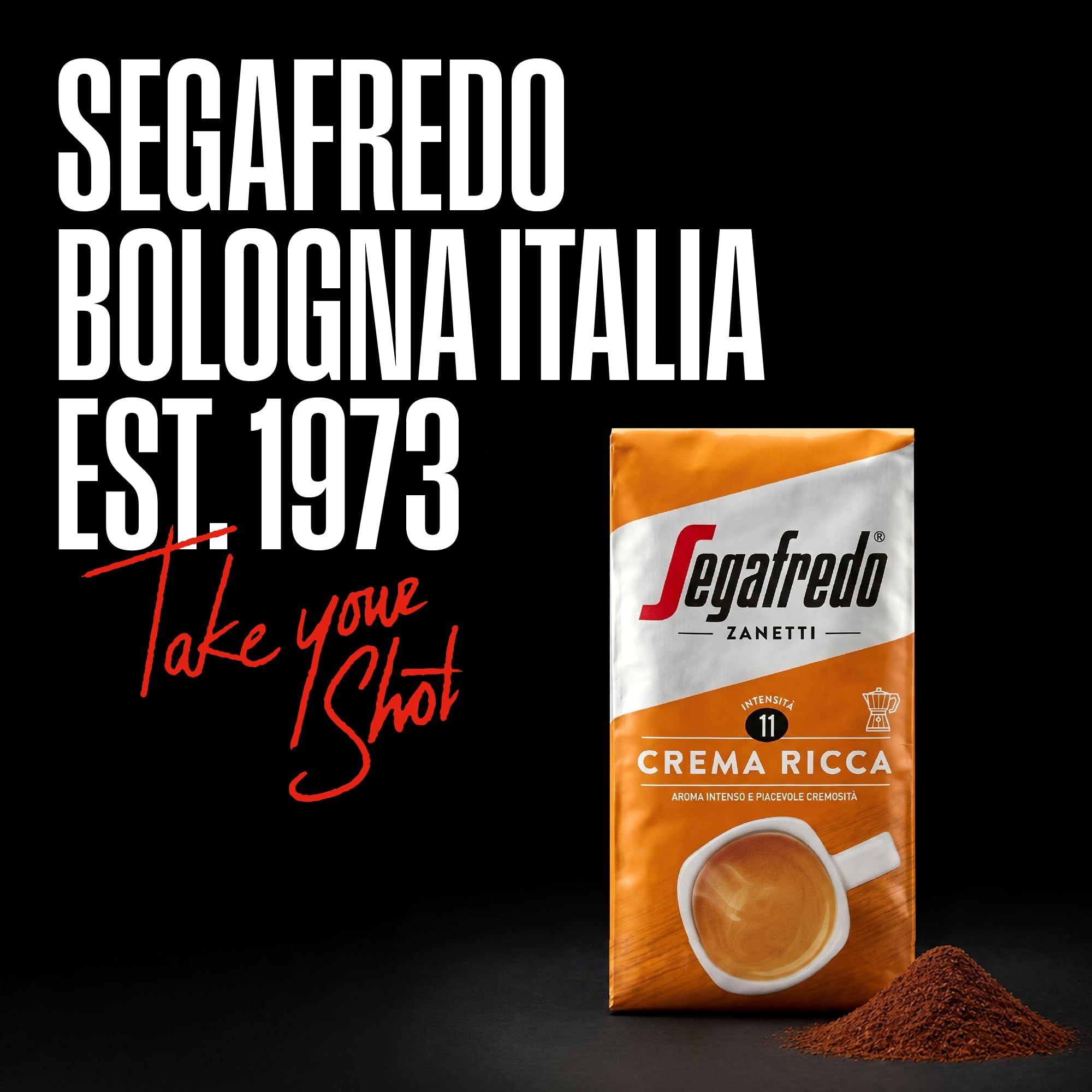 Segafredo Zanetti Ground Coffee Crema Ricca - Medium Roast, Intense Flavor | 4 x 250g Pack 9