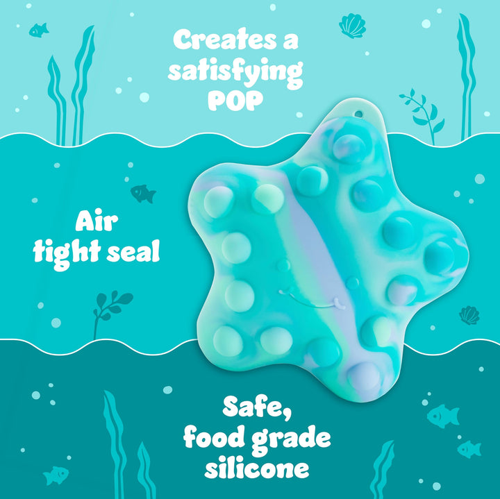 Munchkin® Pop Squish Popping Bath Toy - Starfish Sensory Fidget for Toddlers 12M+