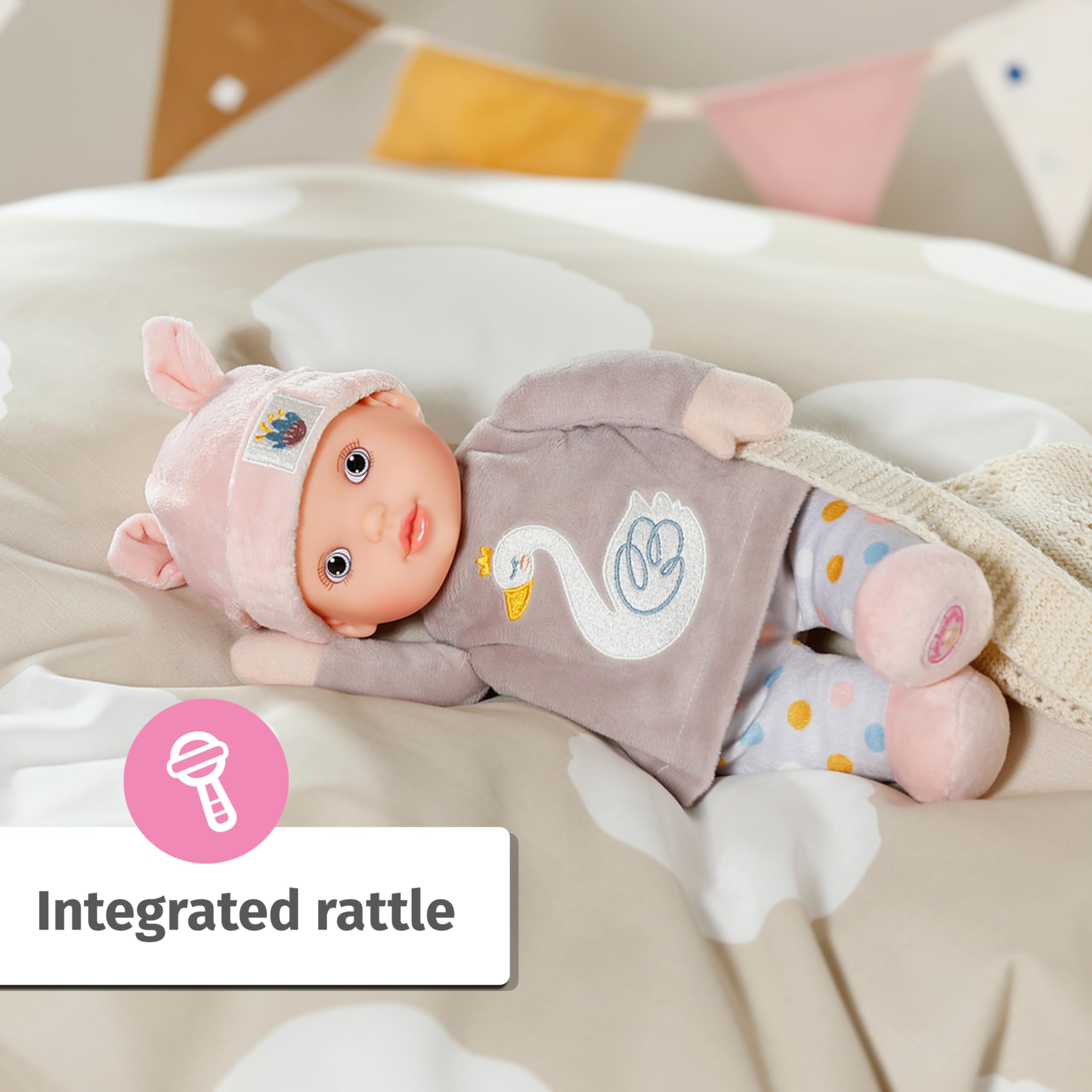 Baby Annabell Sweetie Mauve Soft Body Doll with Rattle | 30cm | Suitable from Birth 3