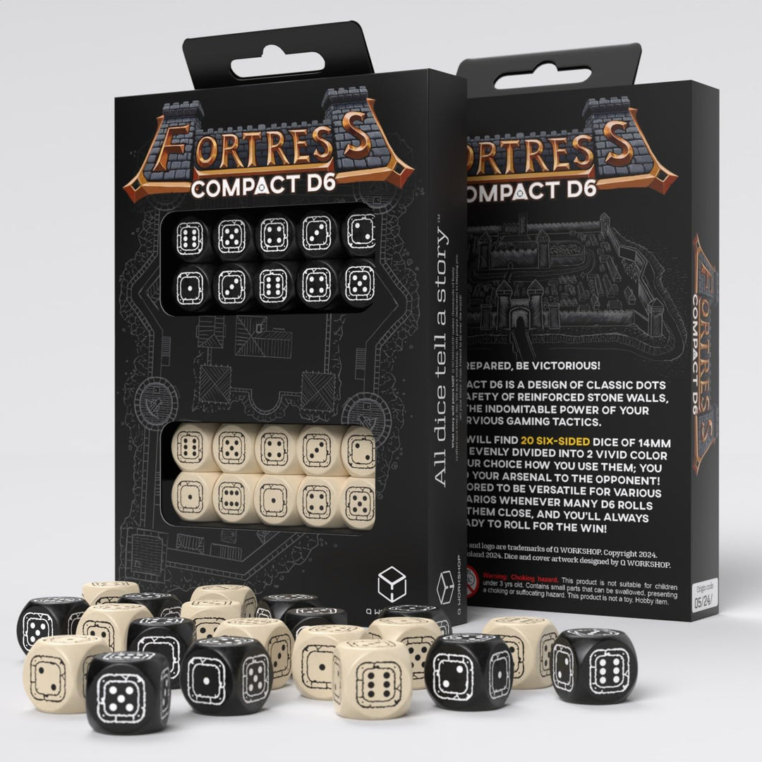 Q-Workshop Fortress Compact D6 Dice Set for RPG Board Games (QWOSTCB3)