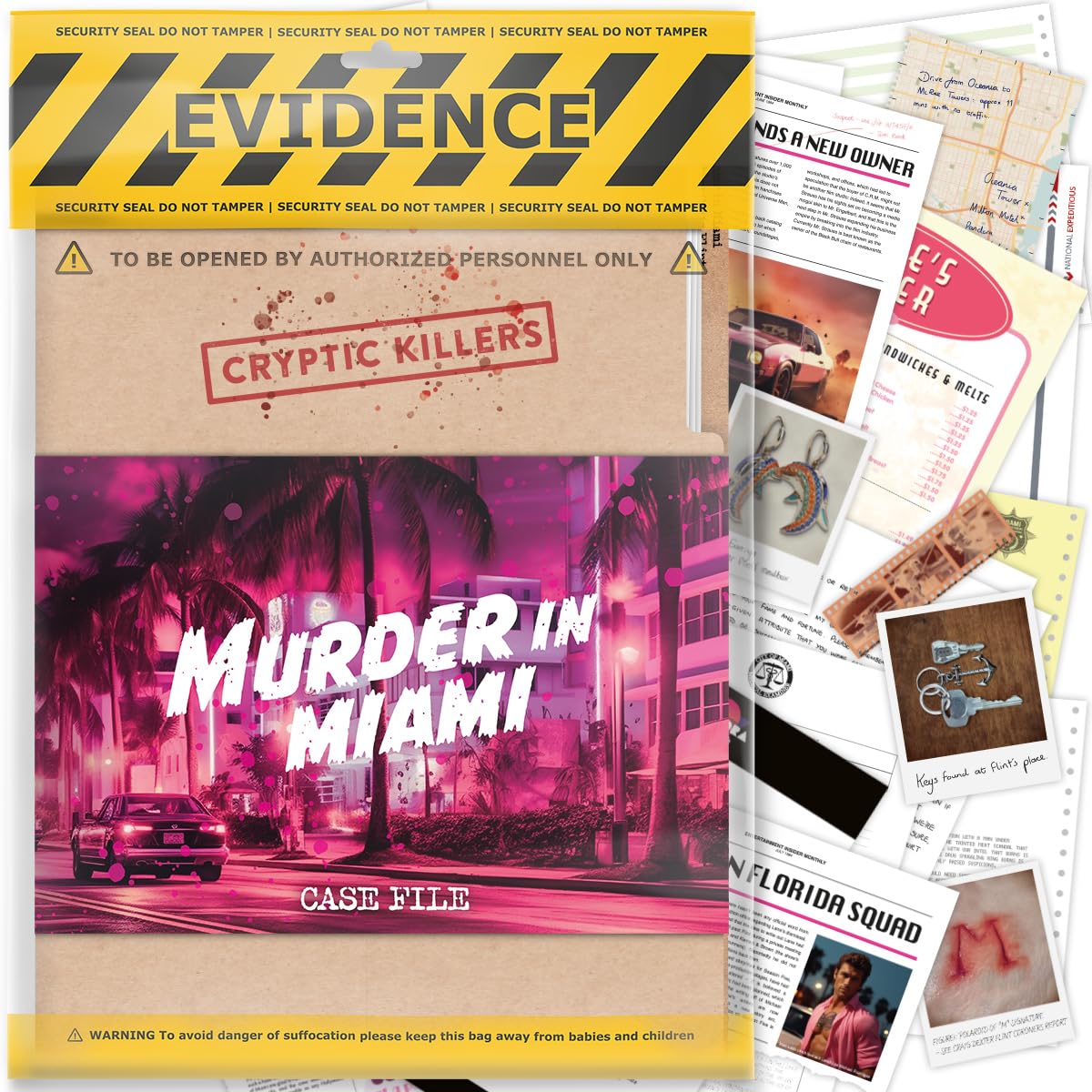 Cryptic Killers Murder in Miami Unsolved Murder Mystery Game | 36 Pieces | 4.5/5 Difficulty