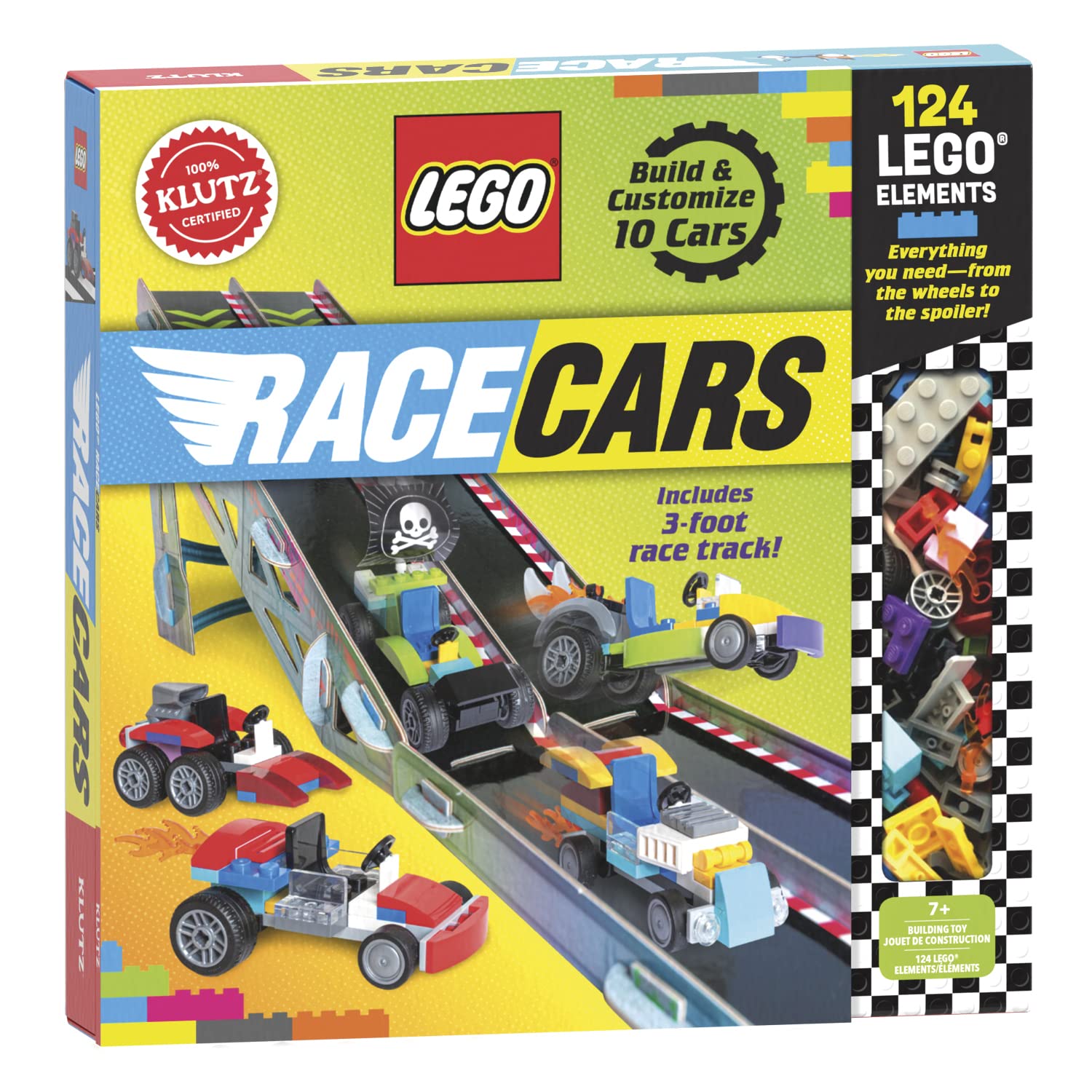 Klutz LEGO Race Cars Activity Kit - 10 Build Variations | Ages 5-7 | 64-Page Book