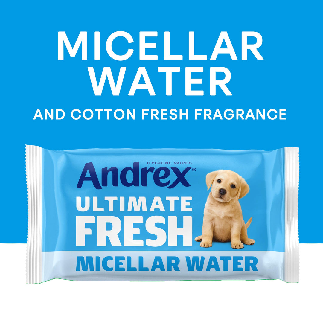 Andrex Ultimate Fresh Washlets - 4-Pack (36 Wipes per Pack), Biodegradable, Flushable, Dermatologically Tested Moist Toilet Tissues