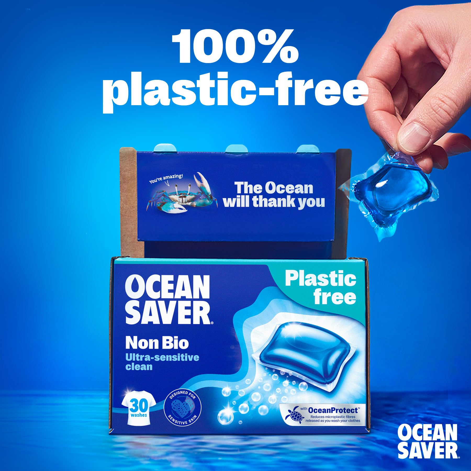 OceanSaver - Eco Non-Bio Laundry Detergent Washing Capsules 30 Washes 4